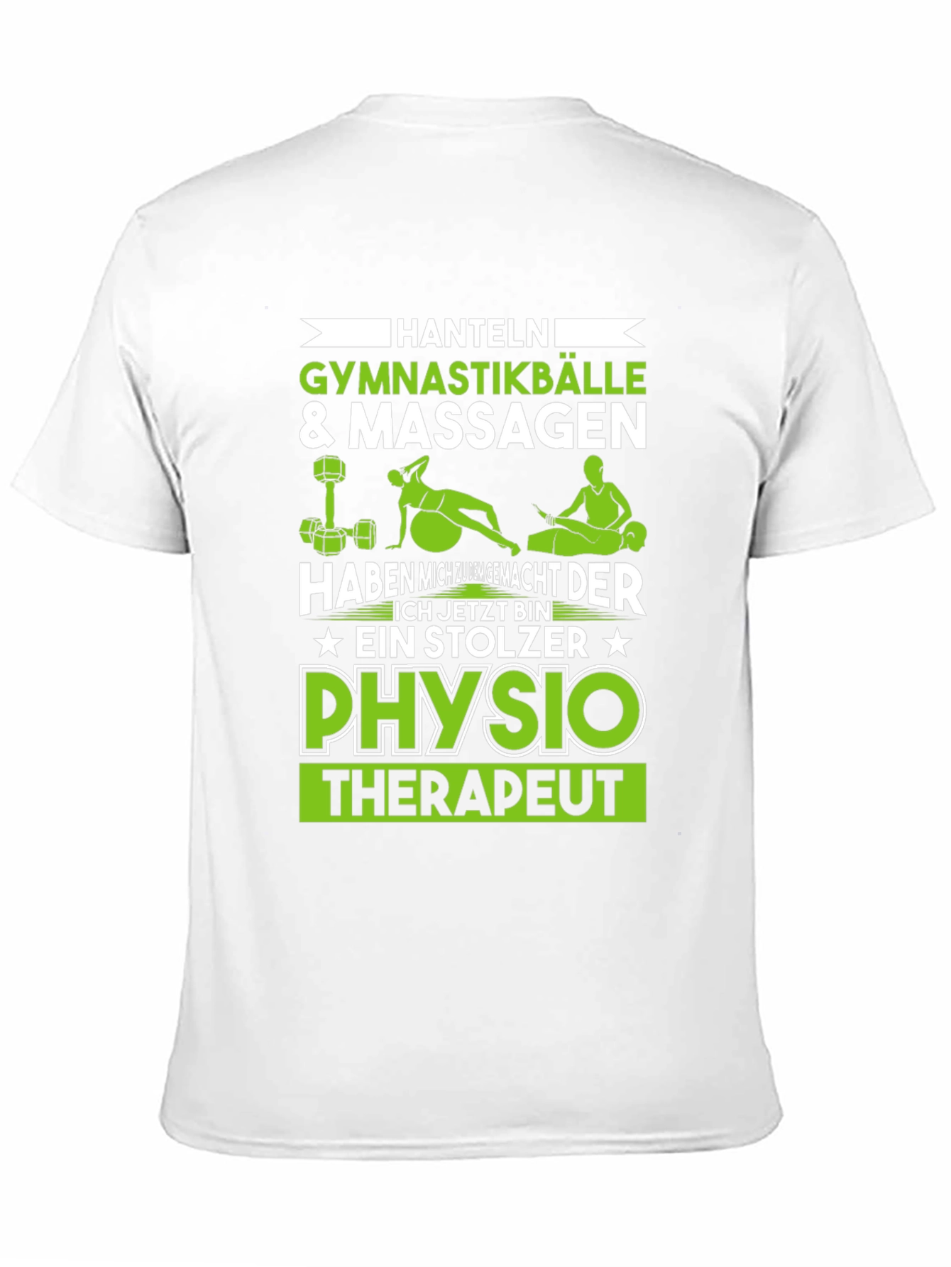 Physio Therapist T-Shirt - Hanteln & Gymnastikballe Design