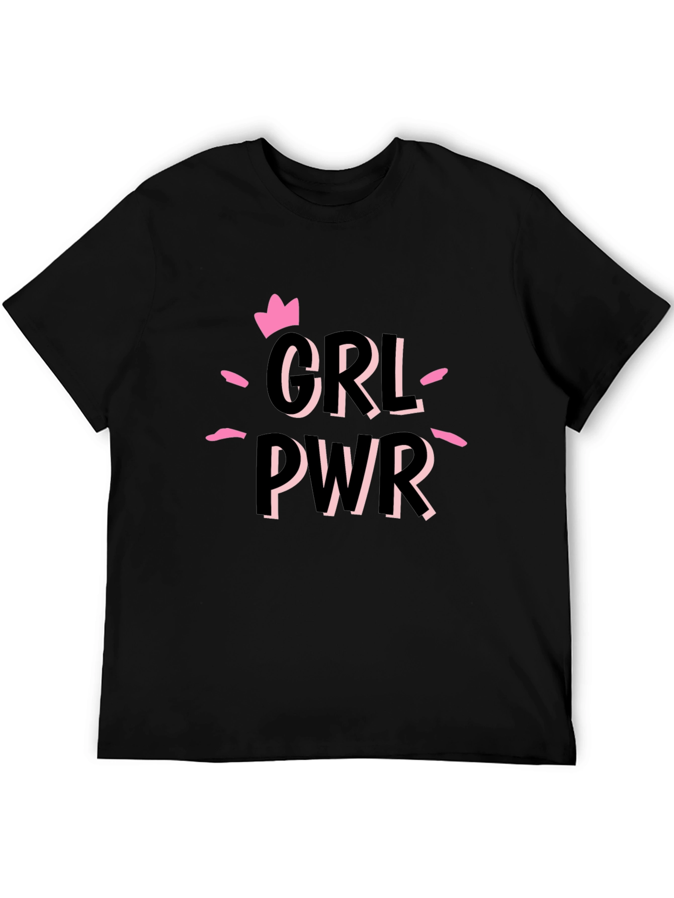 Girl Power Graphic Tee - Black Cotton T-Shirt