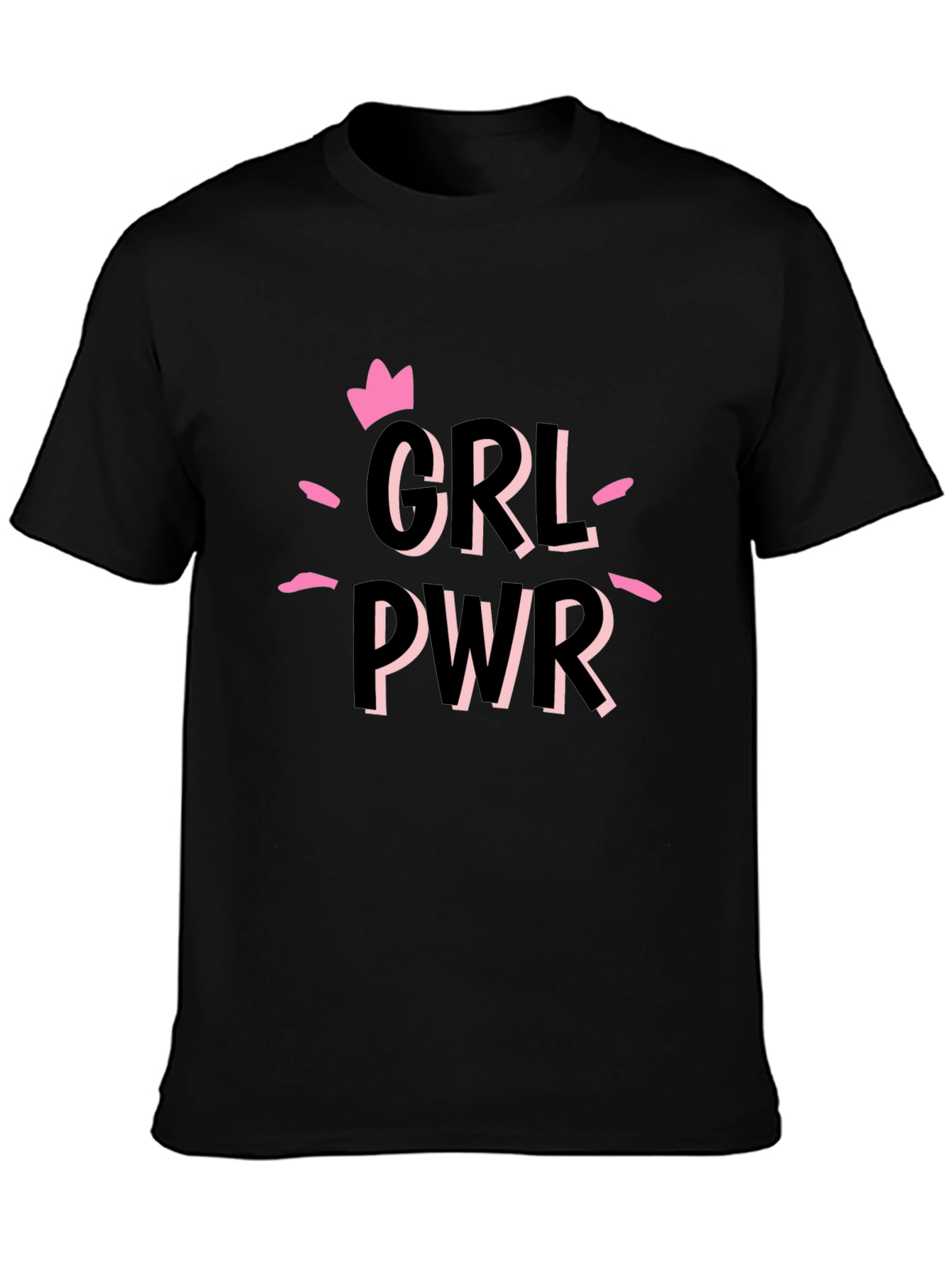 Girl Power Graphic Tee - Black Cotton T-Shirt