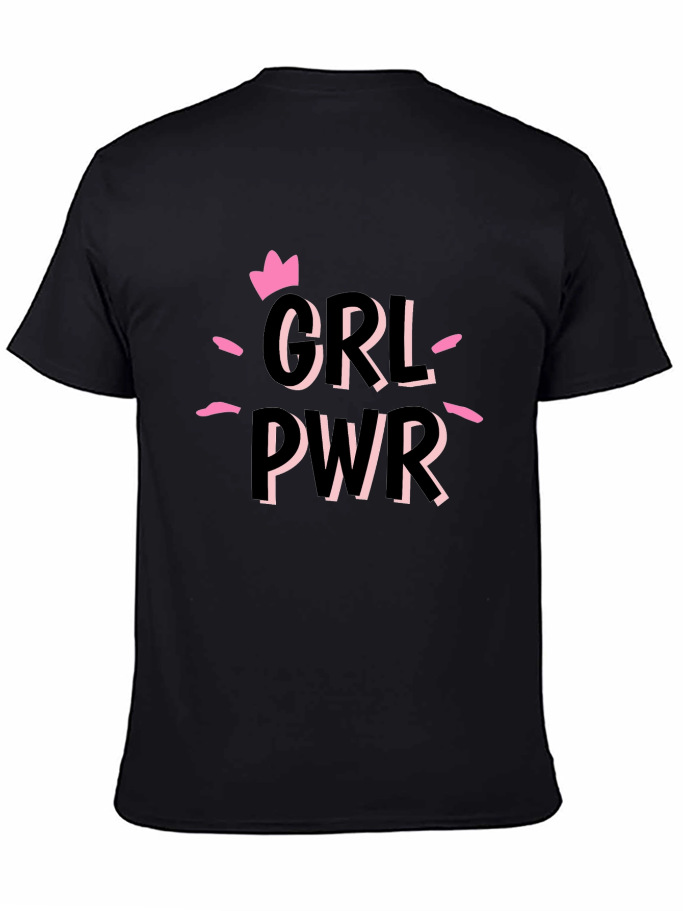 Girl Power Graphic Tee - Black Cotton T-Shirt