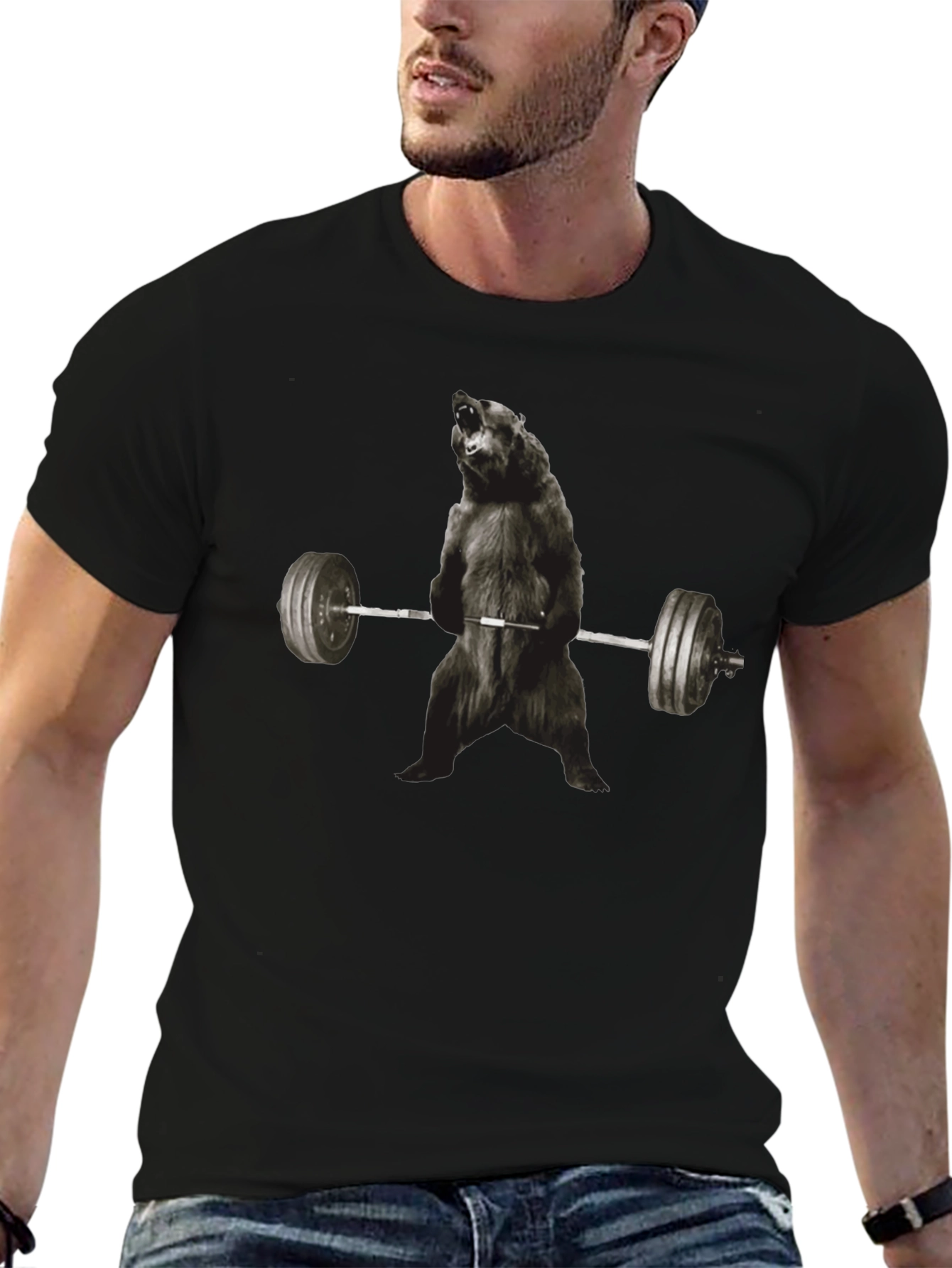 Bear Weightlifting T-Shirt - Gym Beast Mode