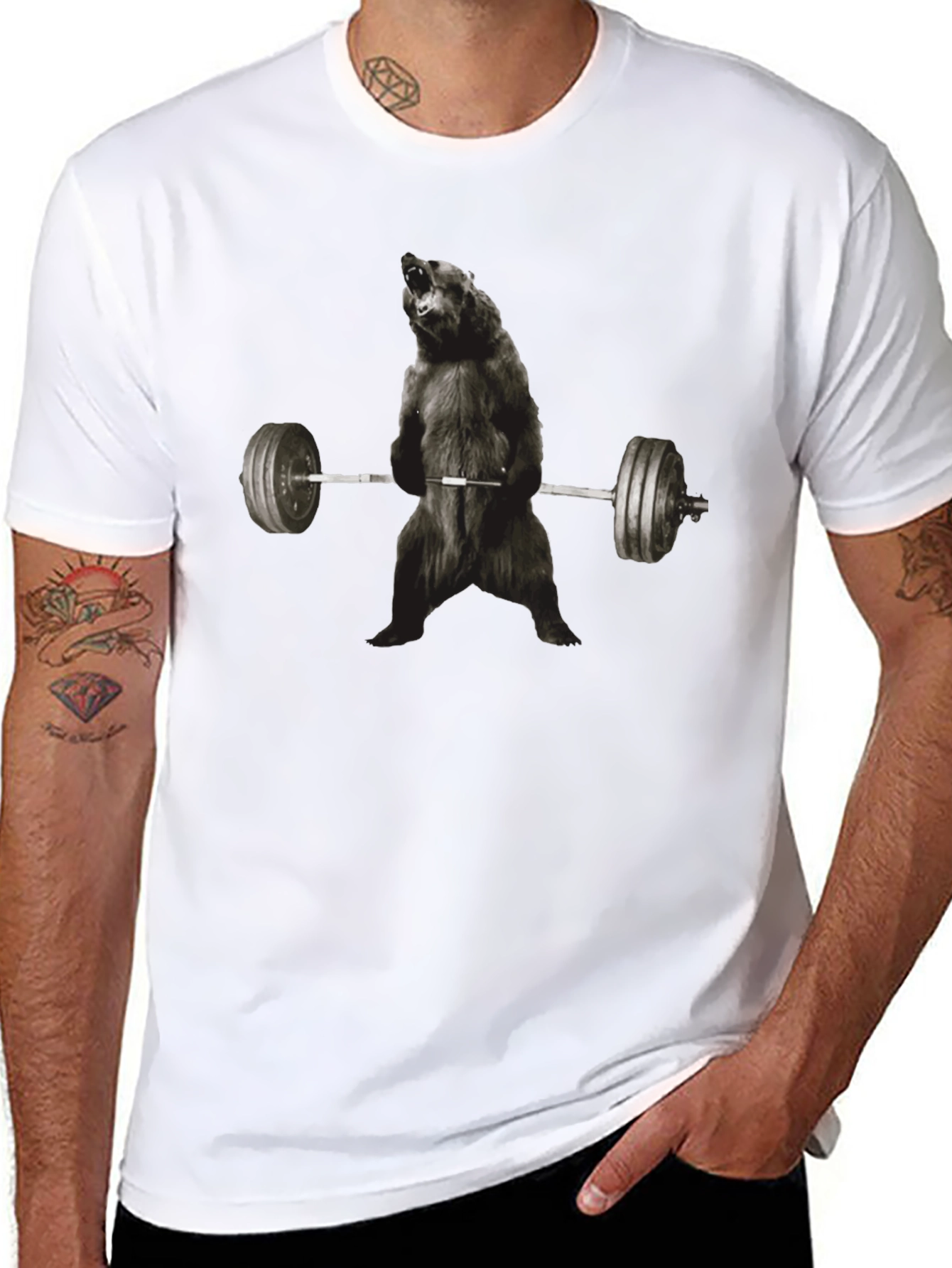 Bear Weightlifting T-Shirt - Gym Beast Mode