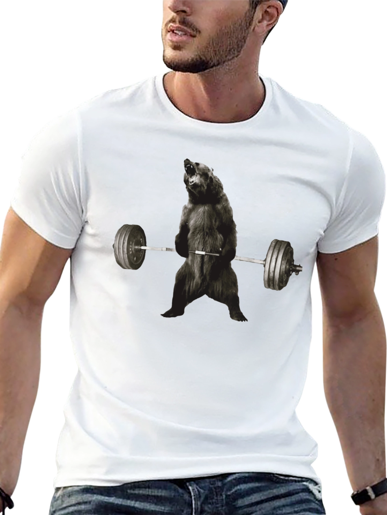 Bear Weightlifting T-Shirt - Gym Beast Mode
