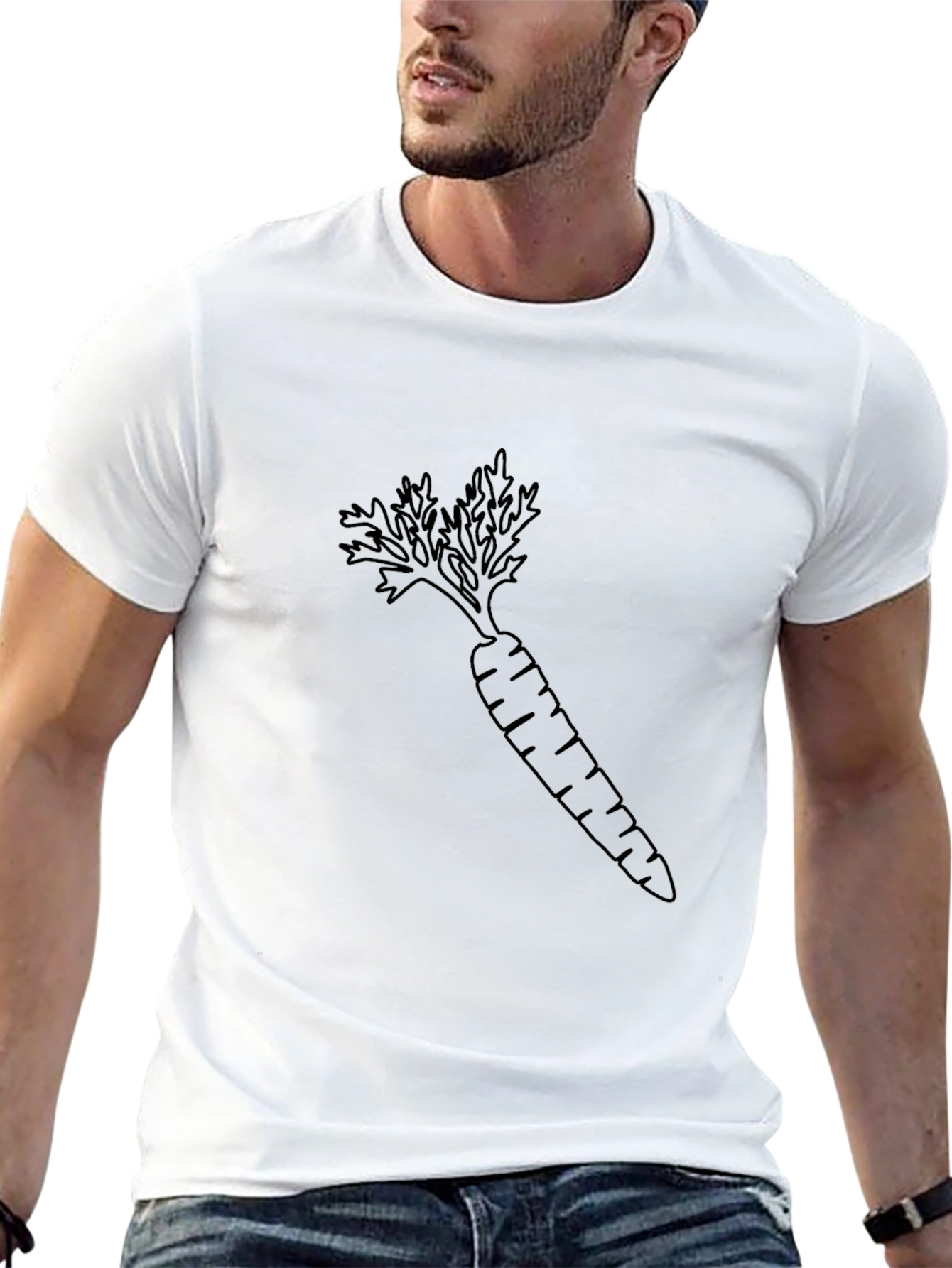 Carrot Graphic Tee - Black Casual T-Shirt