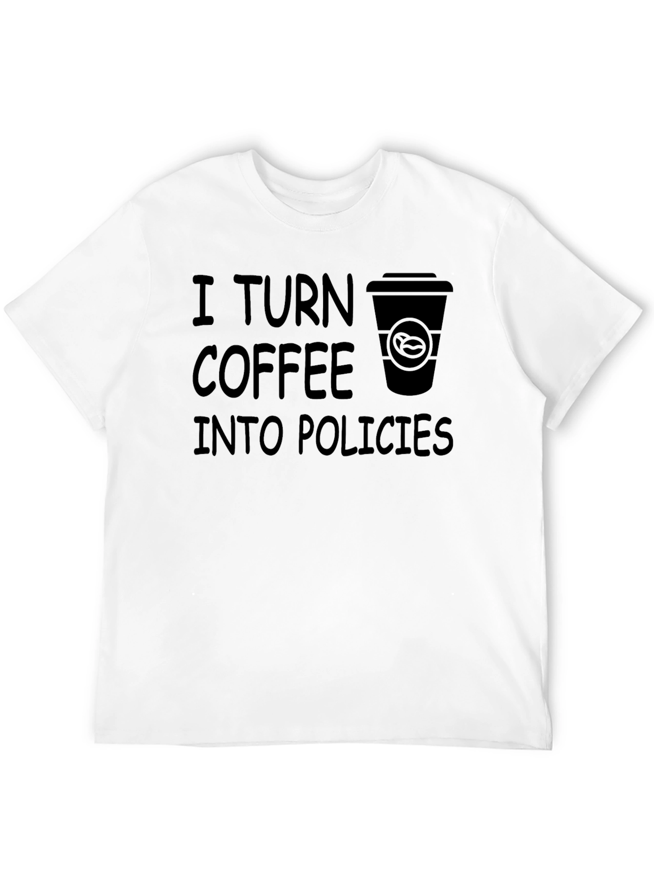 Coffee to Policies Graphic Tee - Black