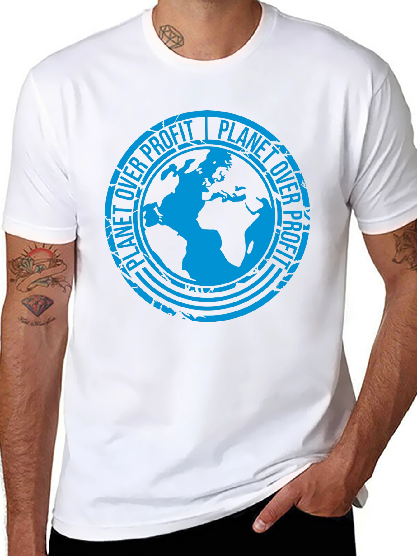 Planet Over Profit Black Graphic T-Shirt
