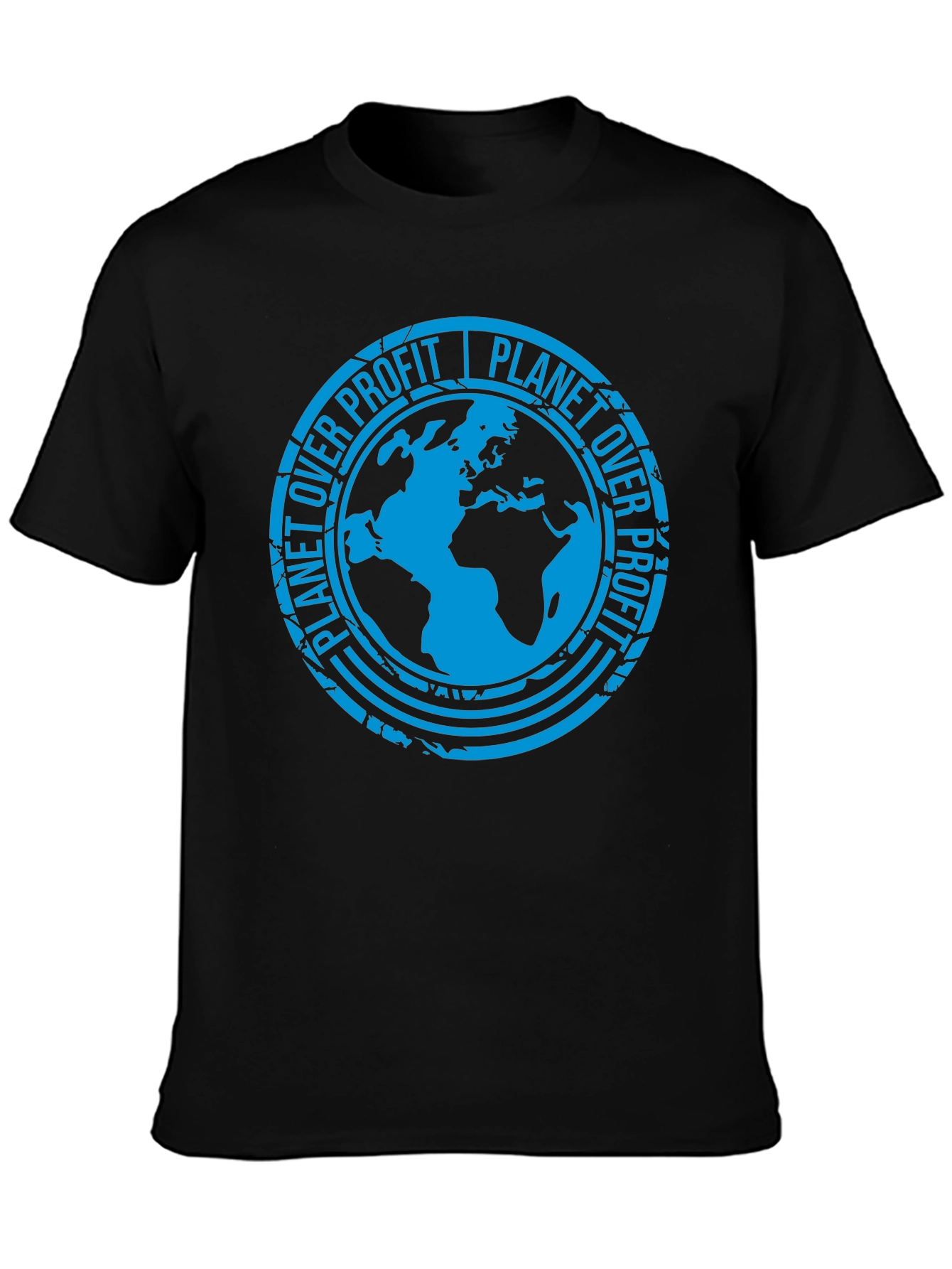 Planet Over Profit Black Graphic T-Shirt