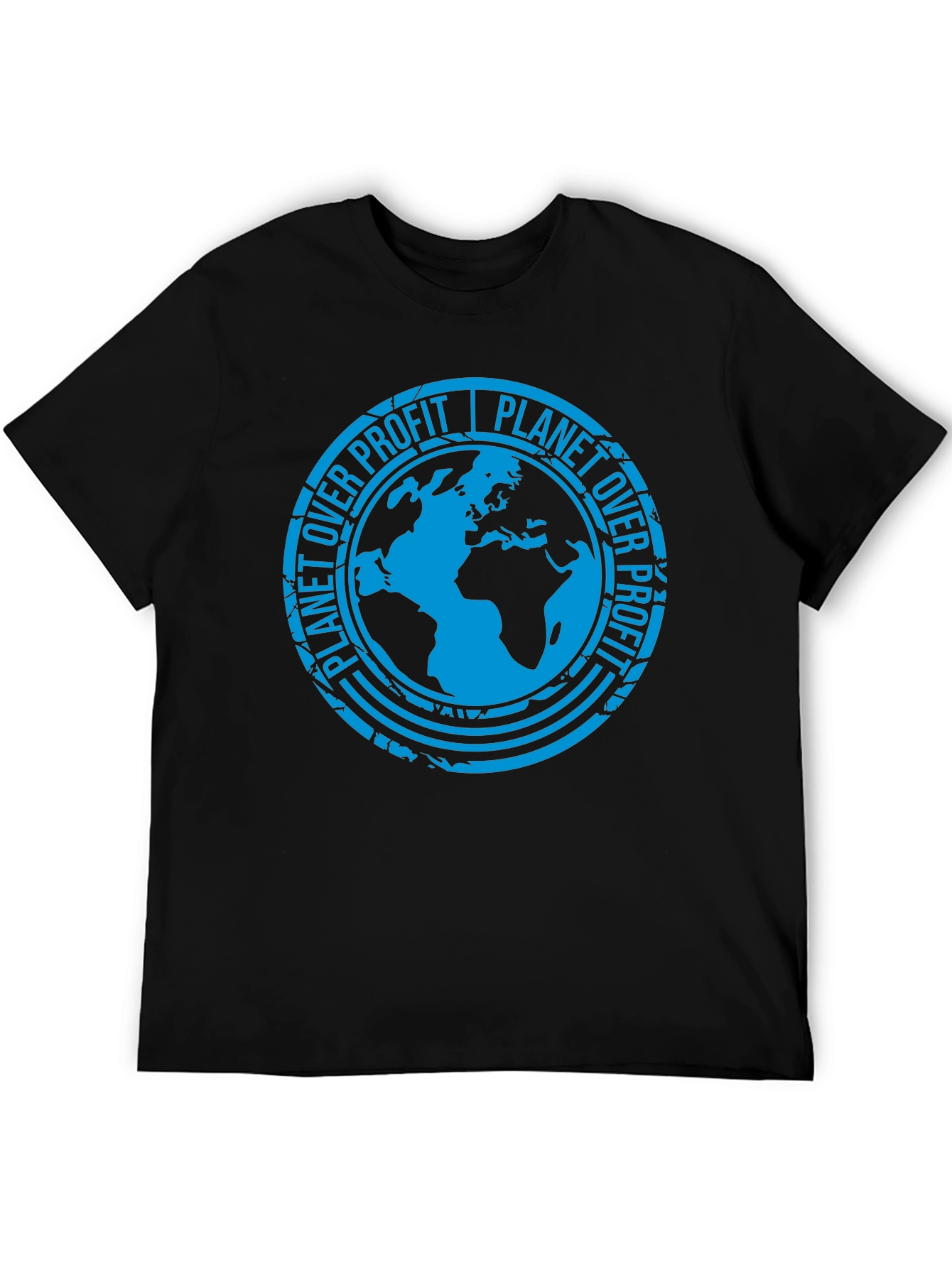 Planet Over Profit Black Graphic T-Shirt