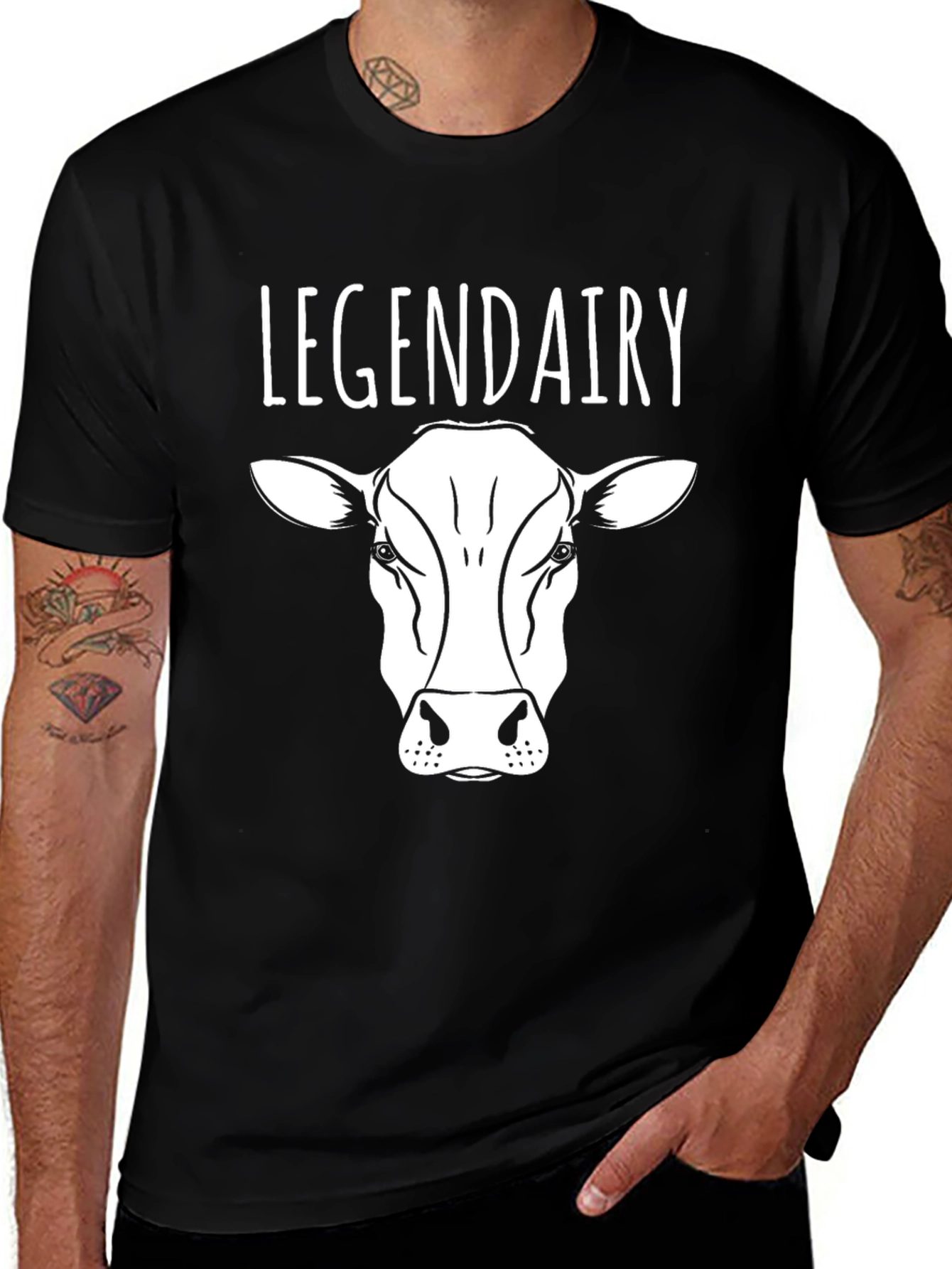 Legendairy Cow Graphic Black T-Shirt