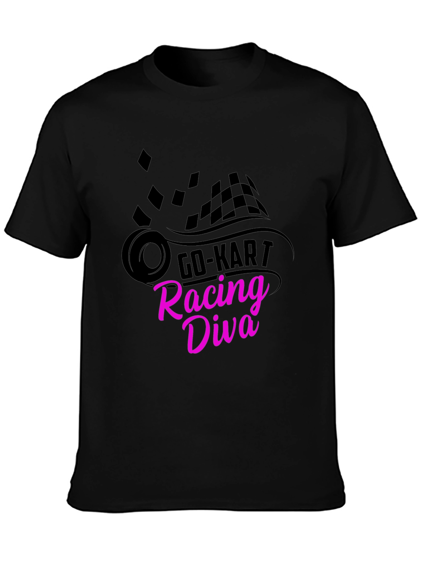 Go-Kart Racing Diva Black T-Shirt