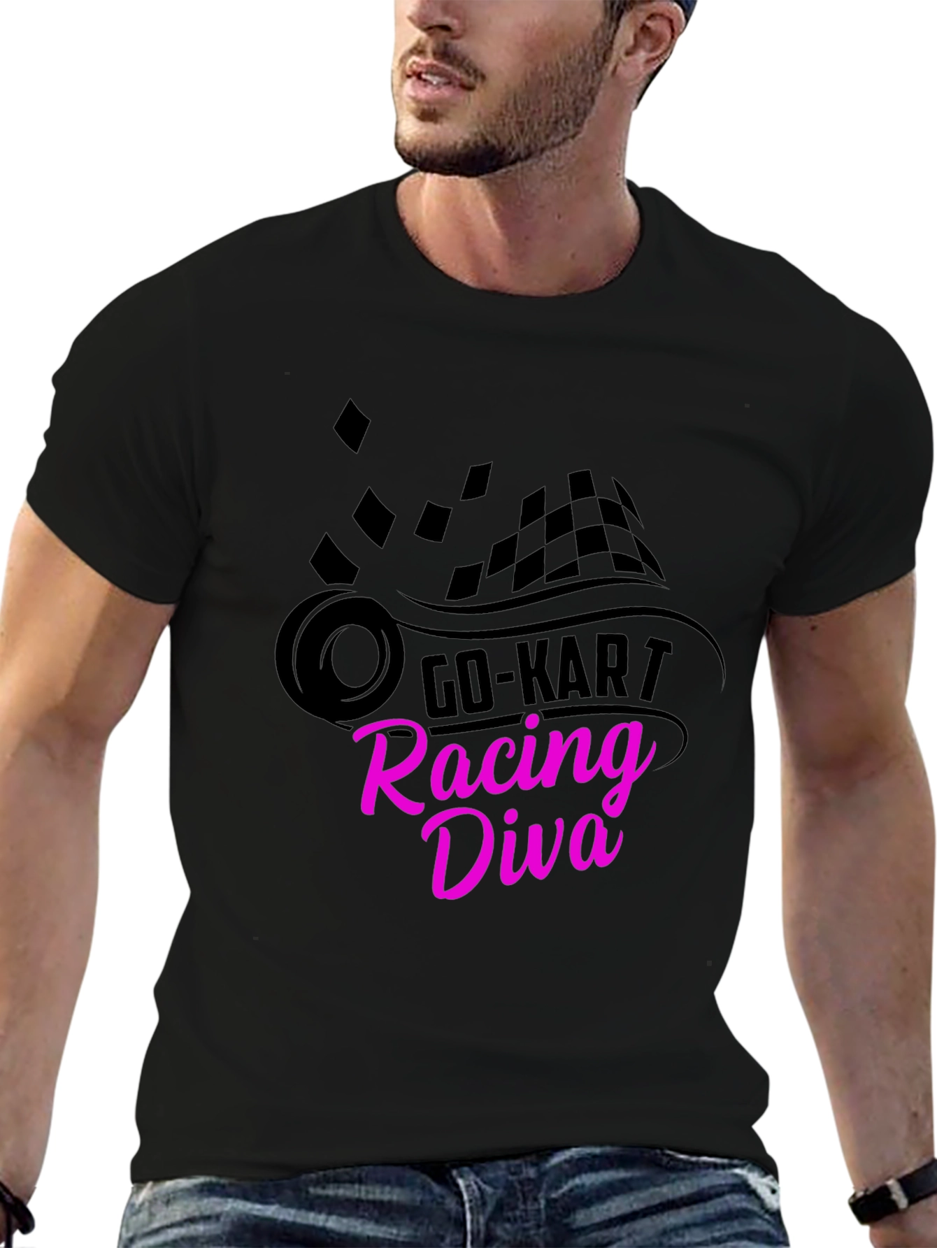 Go-Kart Racing Diva Black T-Shirt