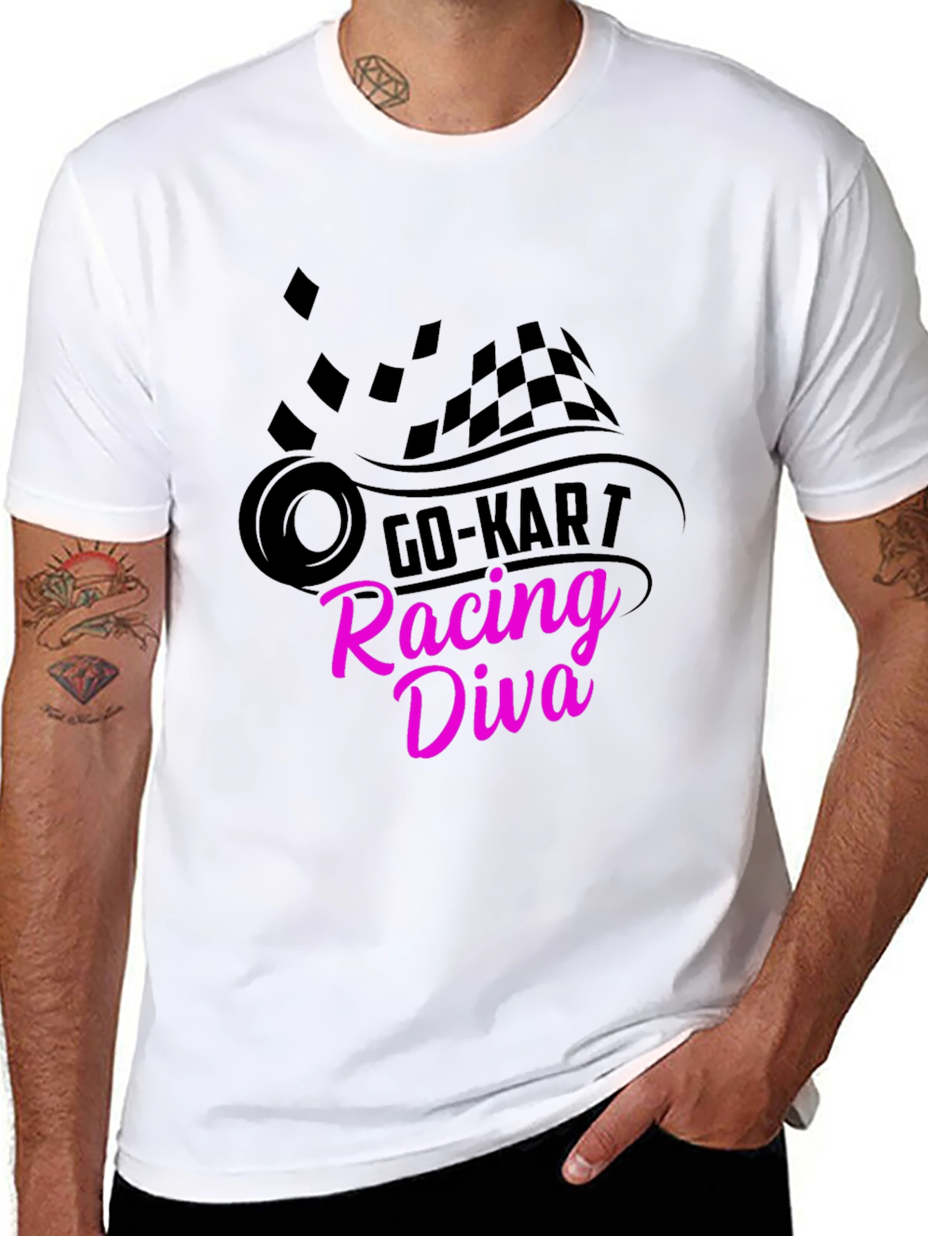 Go-Kart Racing Diva Black T-Shirt