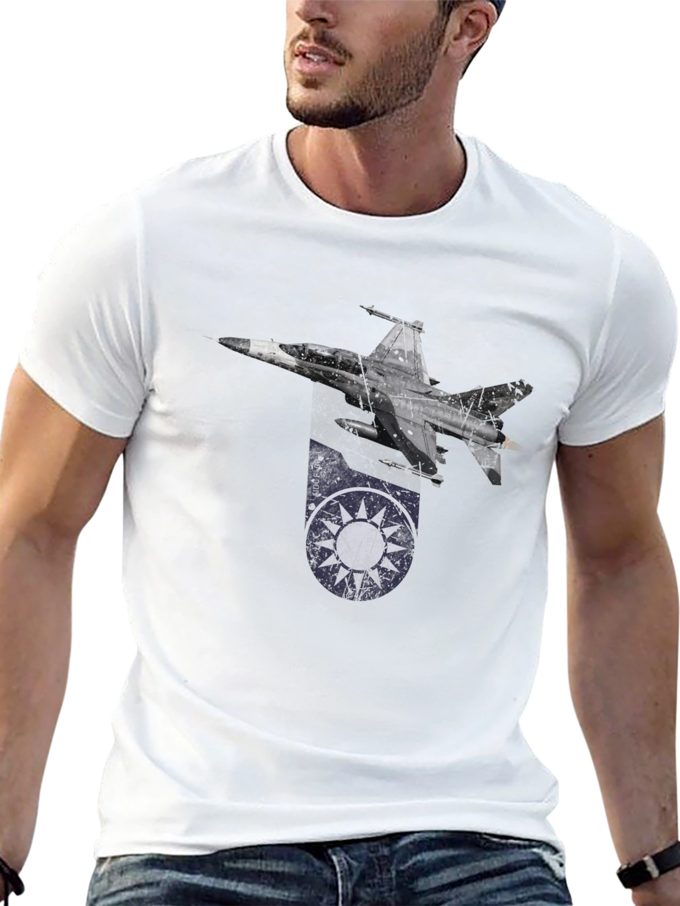 Jet Fighter Graphic T-Shirt - Black