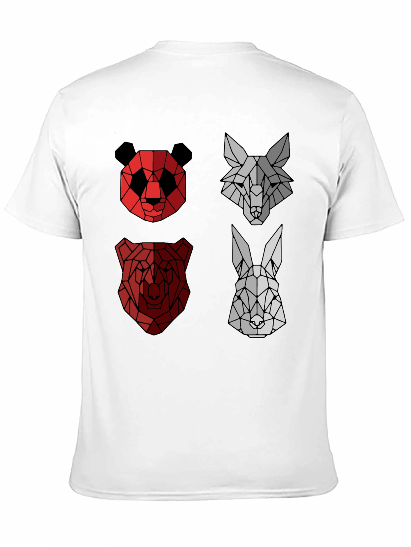 Geometric Animal Print Crew Neck T-Shirt