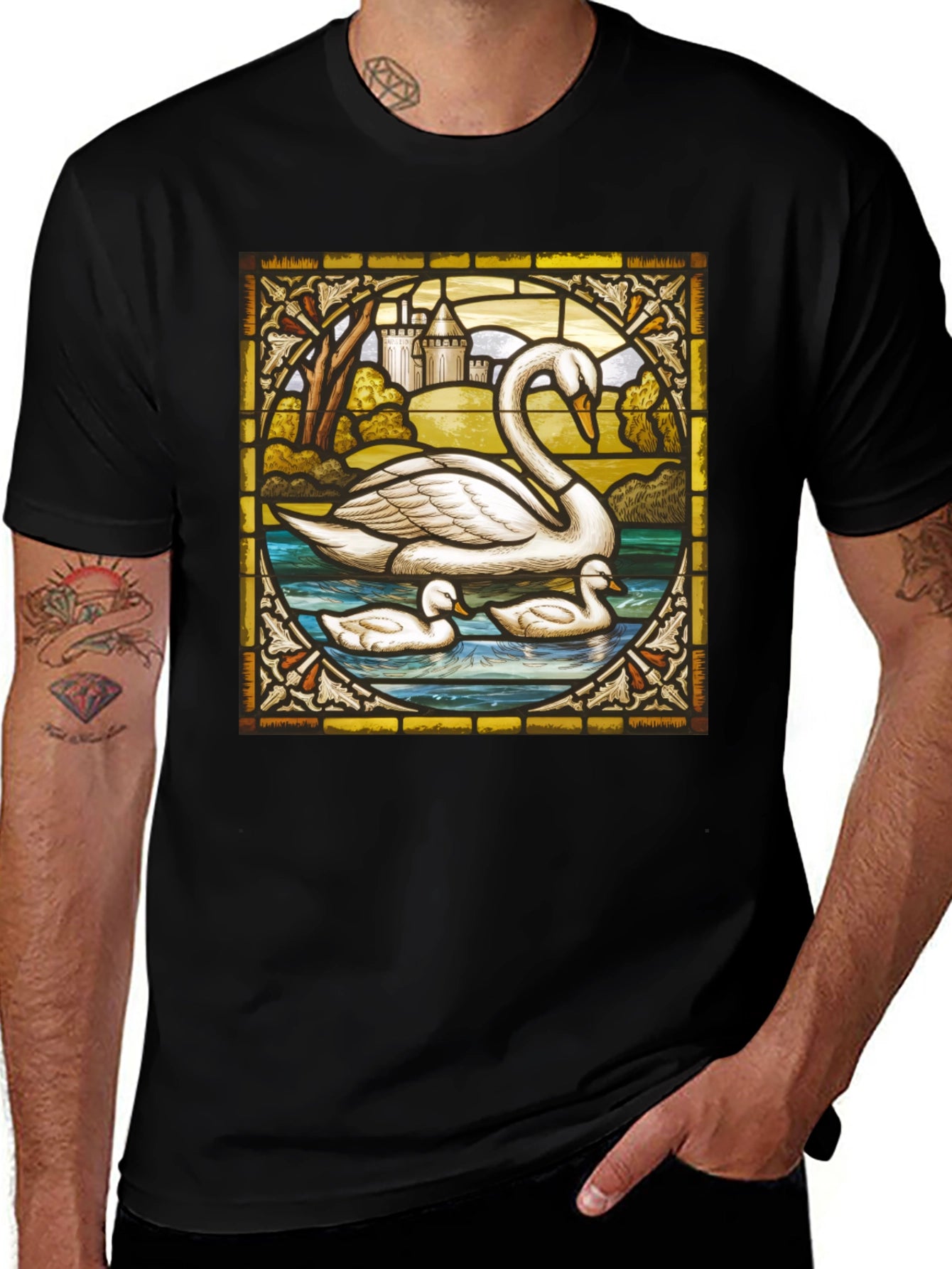 Swan Stained Glass T-Shirt
