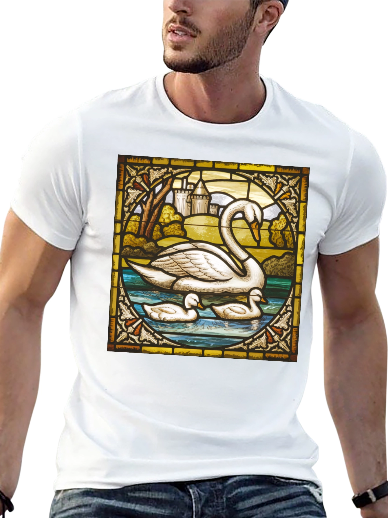 Swan Stained Glass T-Shirt