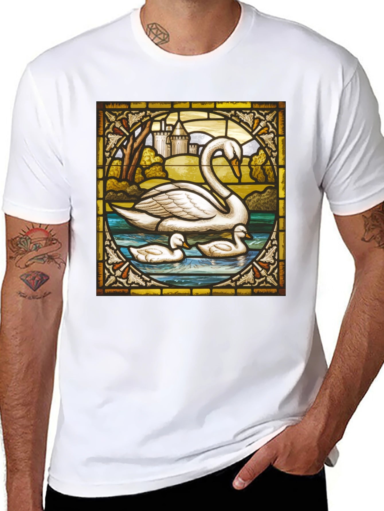Swan Stained Glass T-Shirt