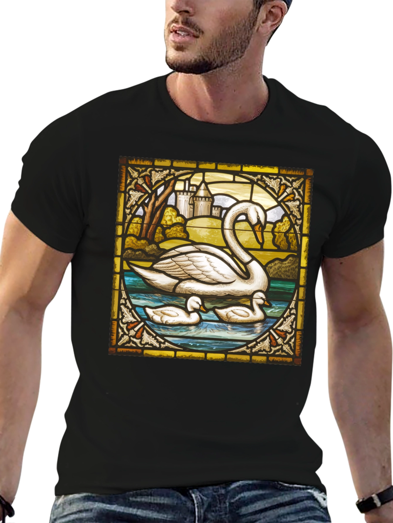 Swan Stained Glass T-Shirt
