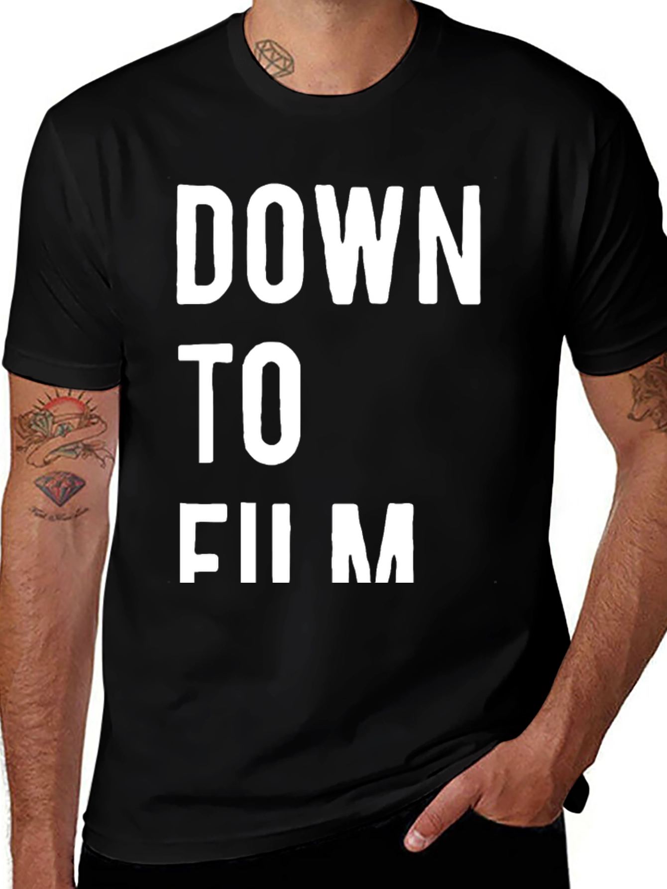 Down to Film Black Graphic Tee