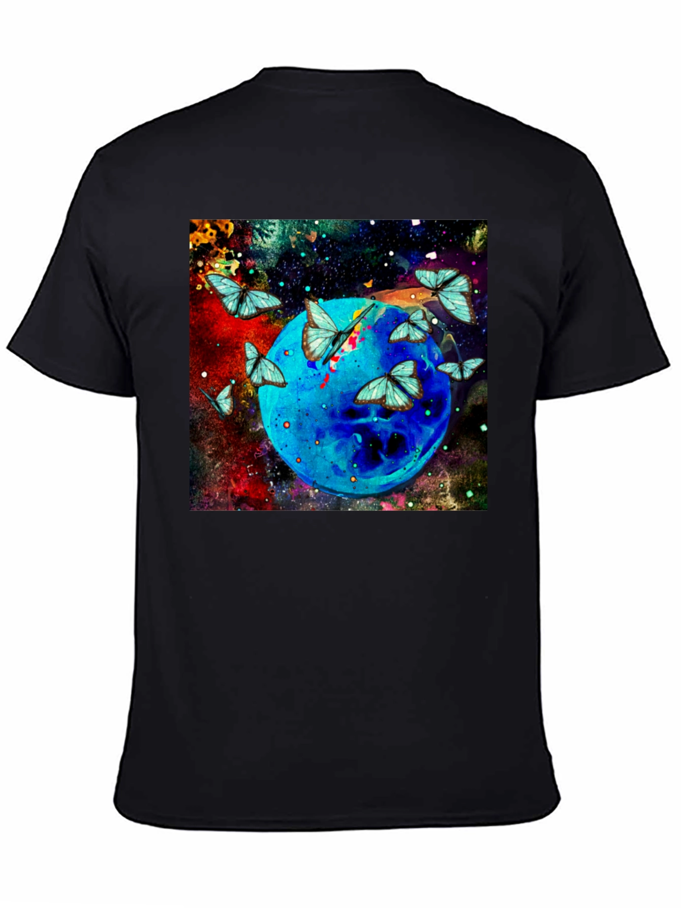 Butterfly Galaxy Graphic Black T-Shirt