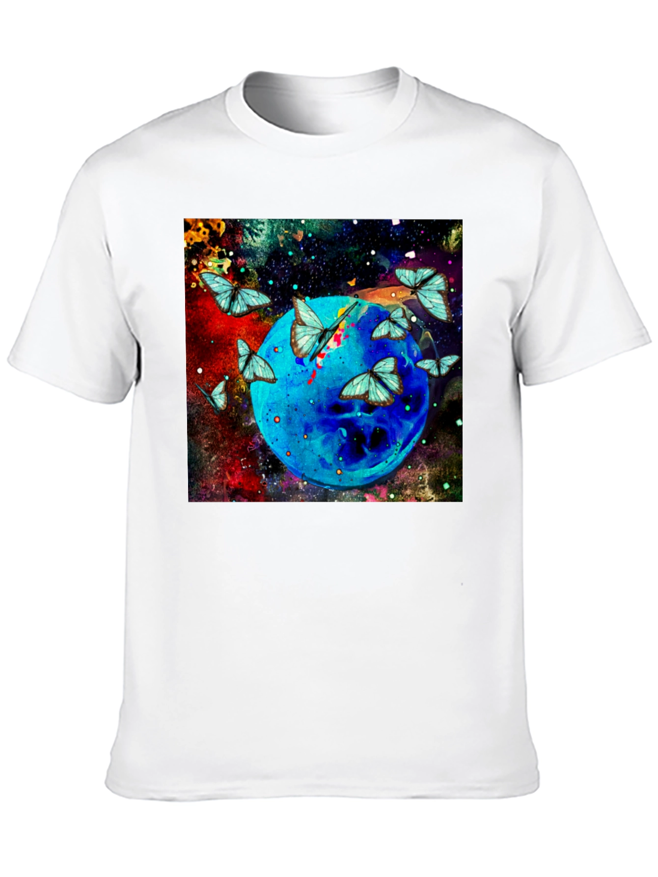 Butterfly Galaxy Graphic Black T-Shirt