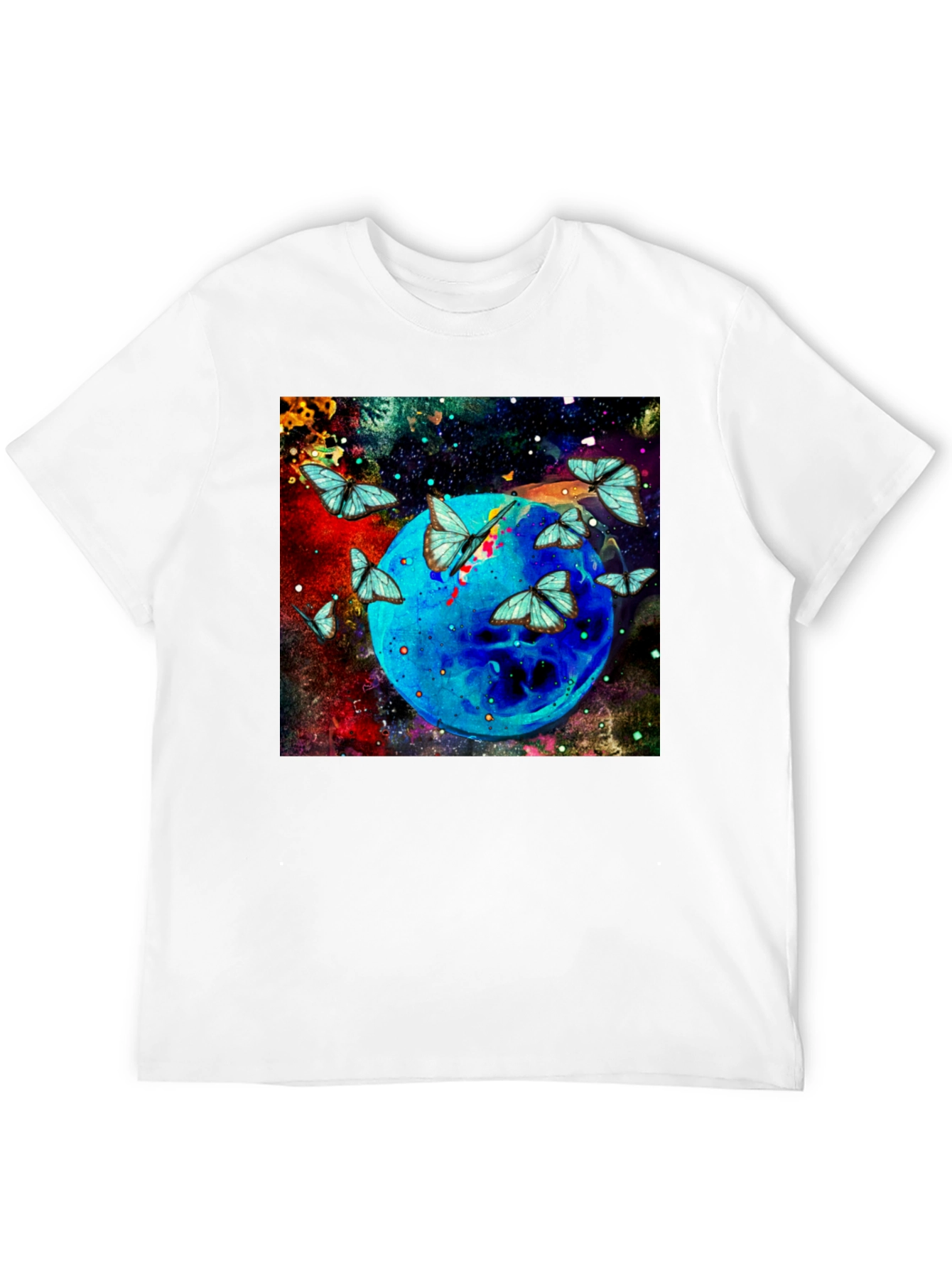 Butterfly Galaxy Graphic Black T-Shirt