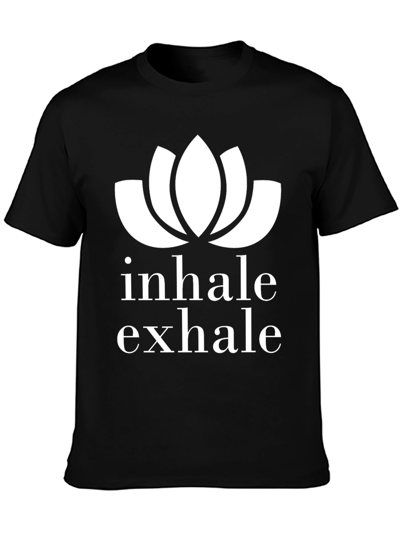 Inhale Exhale Lotus Graphic T-Shirt - Black