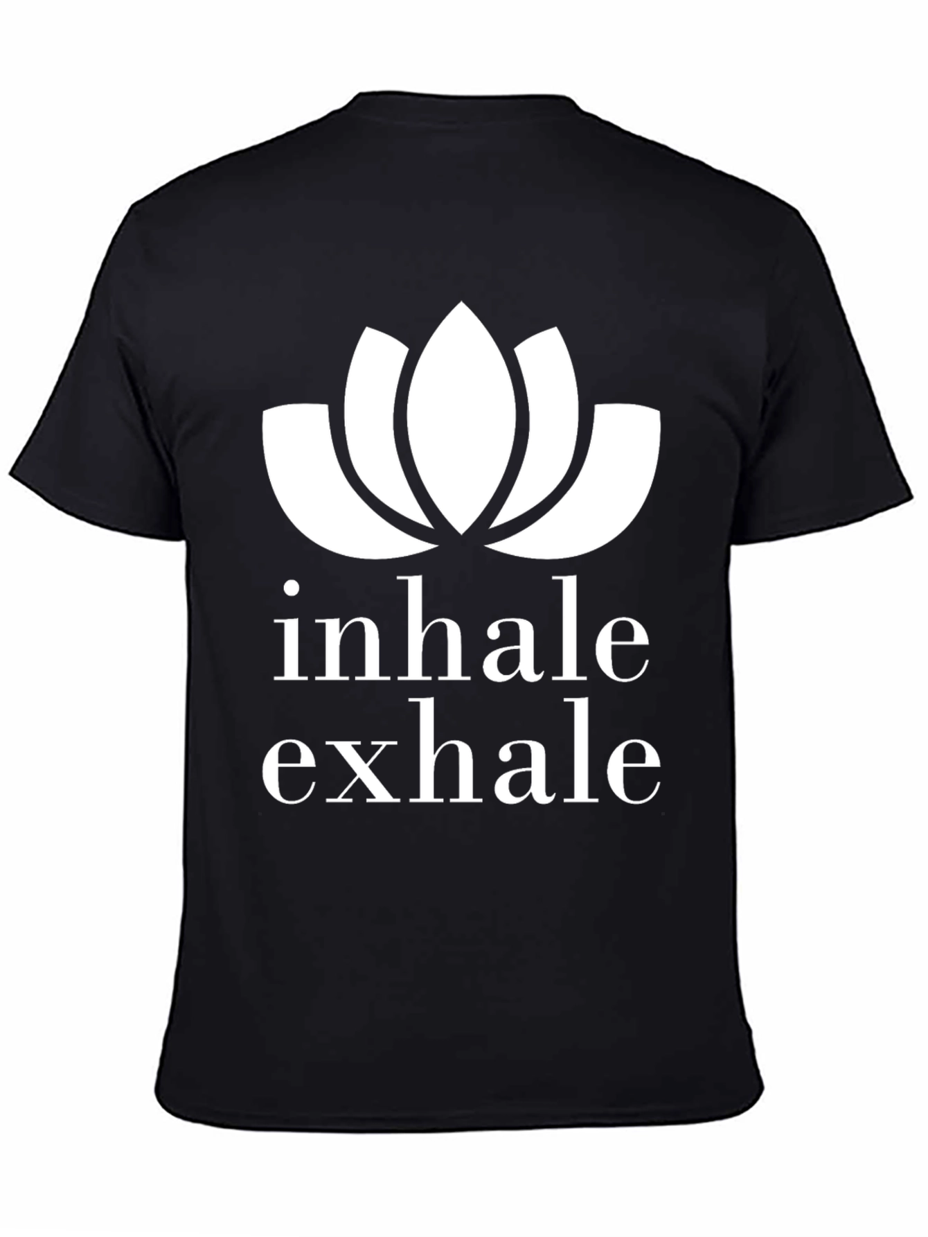 Inhale Exhale Lotus Graphic T-Shirt - Black