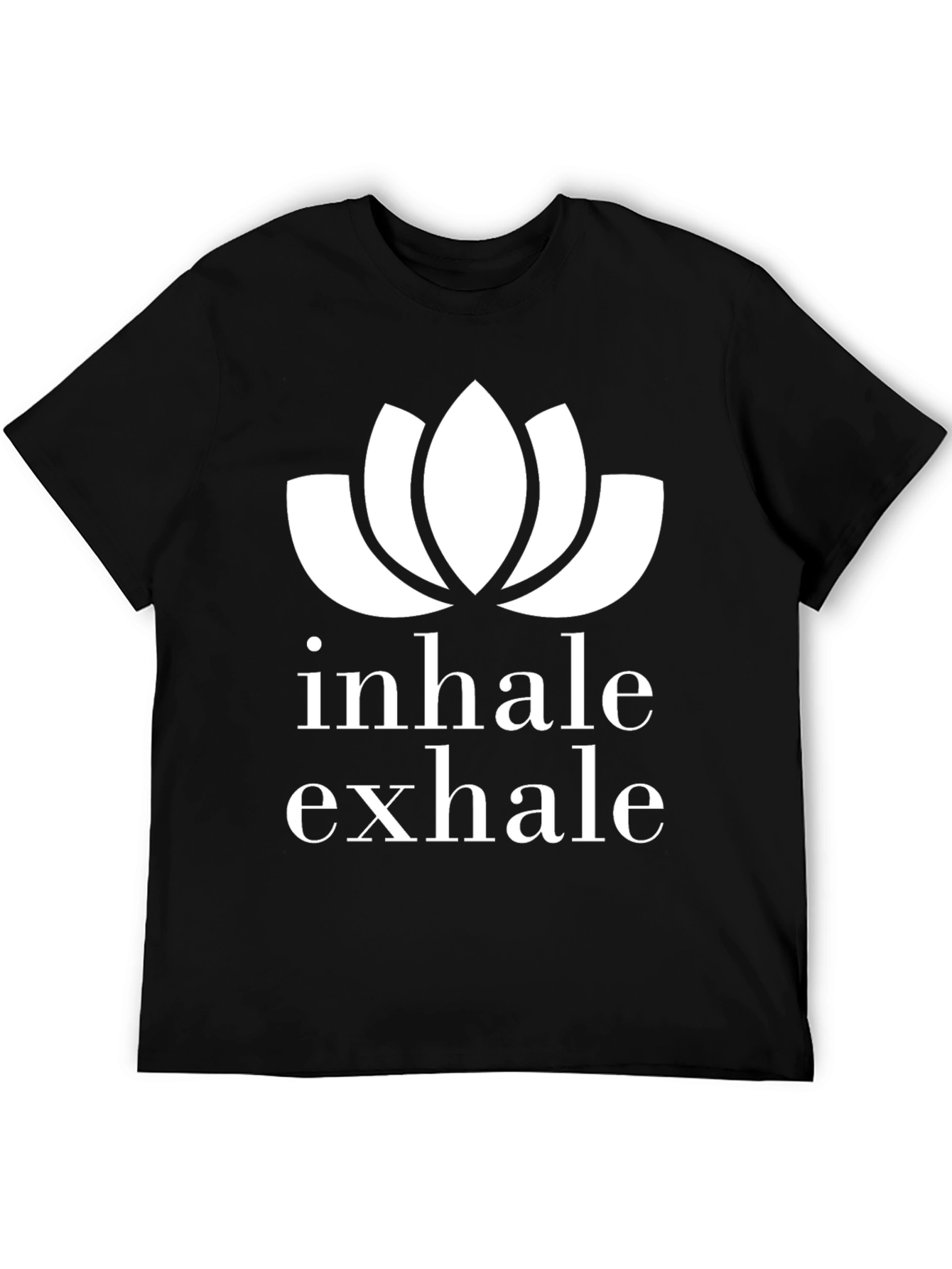 Inhale Exhale Lotus Graphic T-Shirt - Black