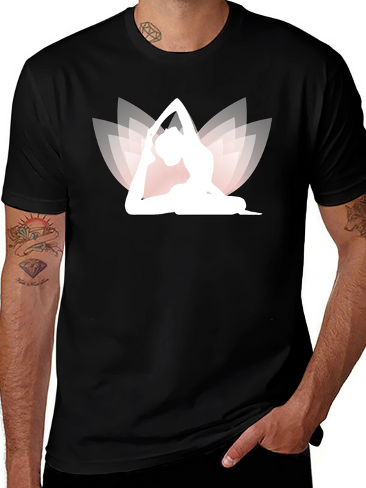 Black Yoga Lotus T-Shirt