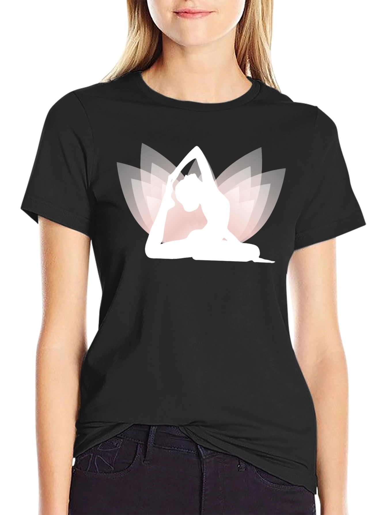 Black Yoga Lotus T-Shirt