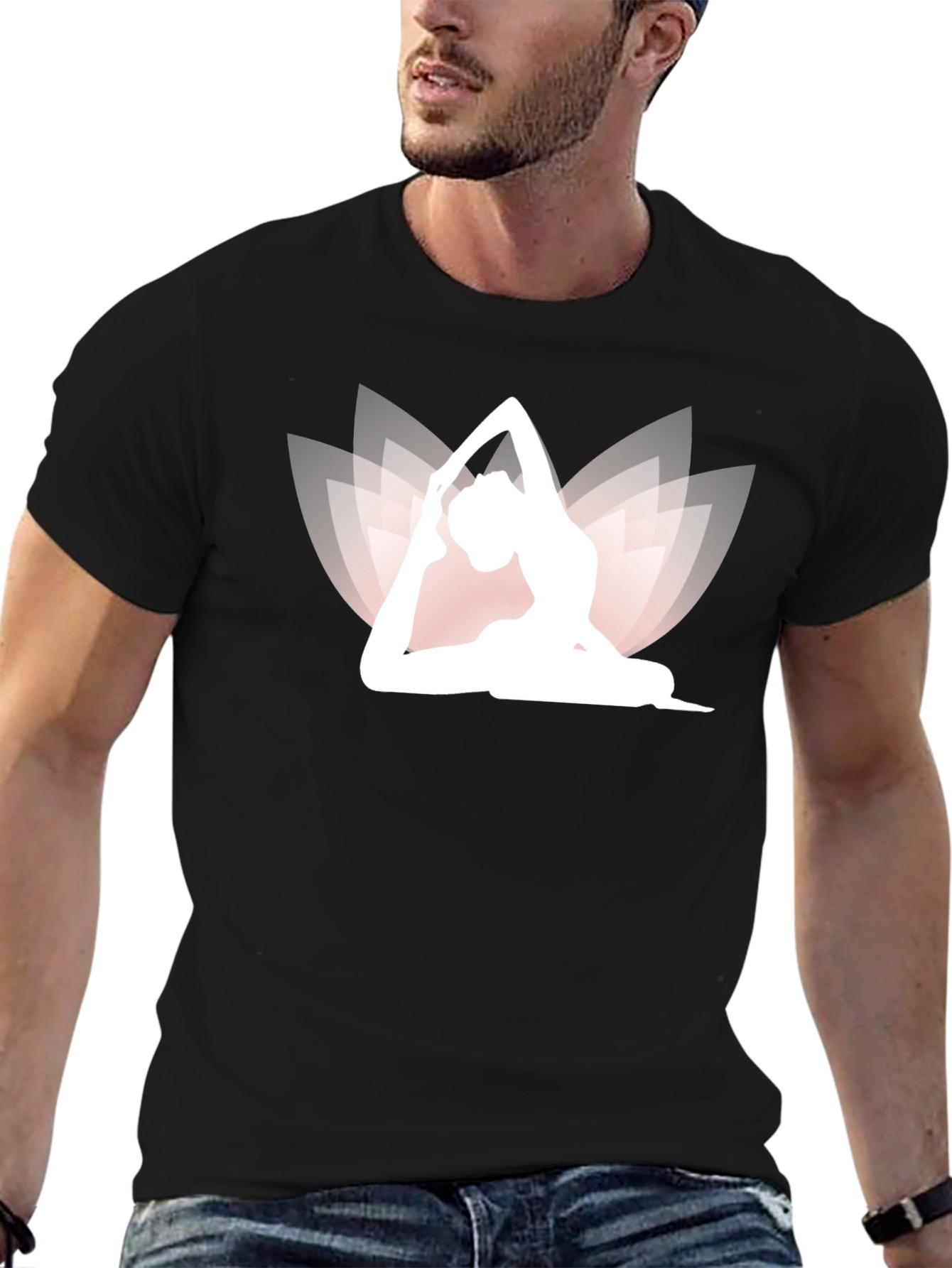 Black Yoga Lotus T-Shirt