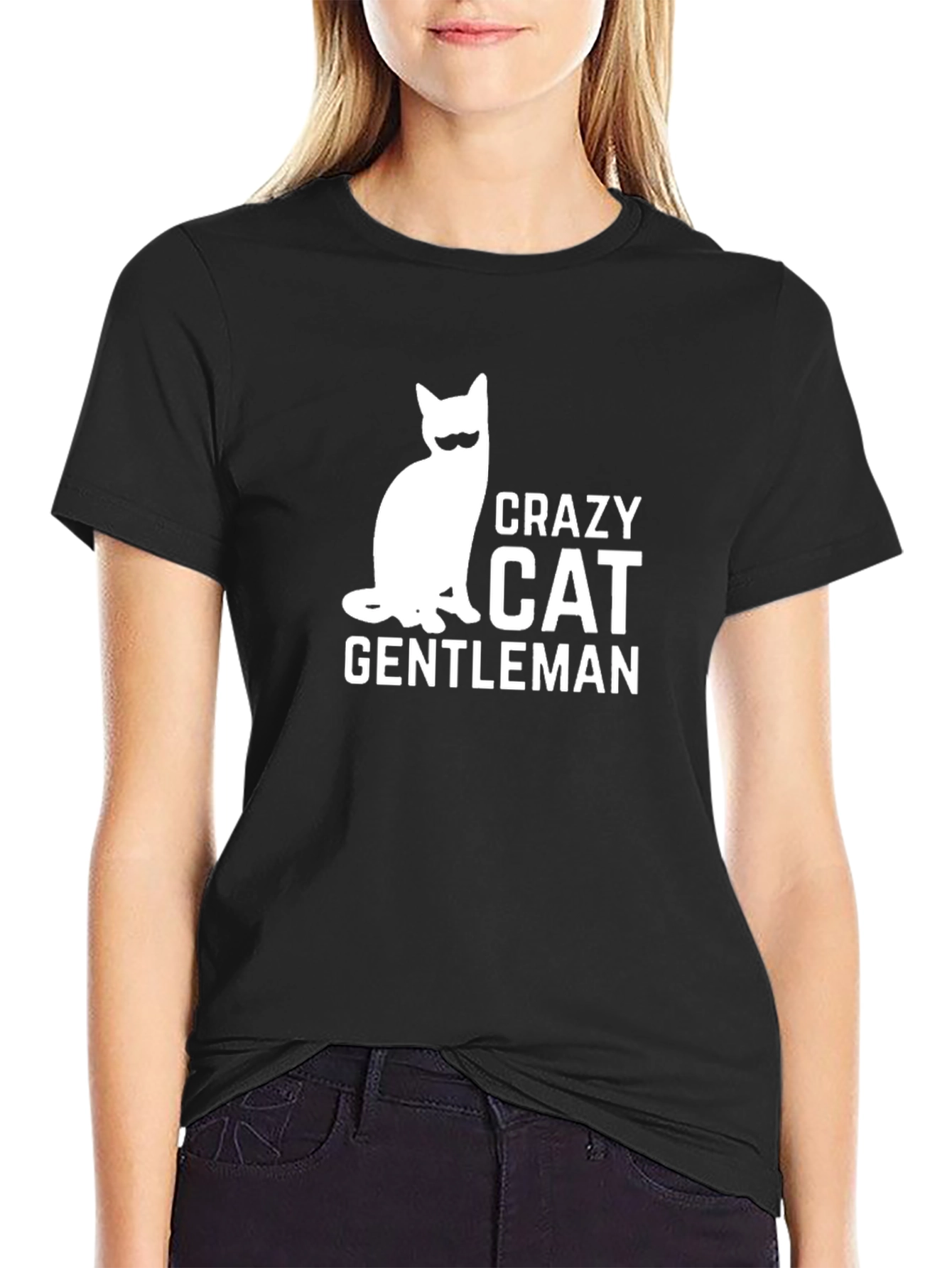 Crazy Cat Gentleman T-Shirt - Cool Graphic Tee
