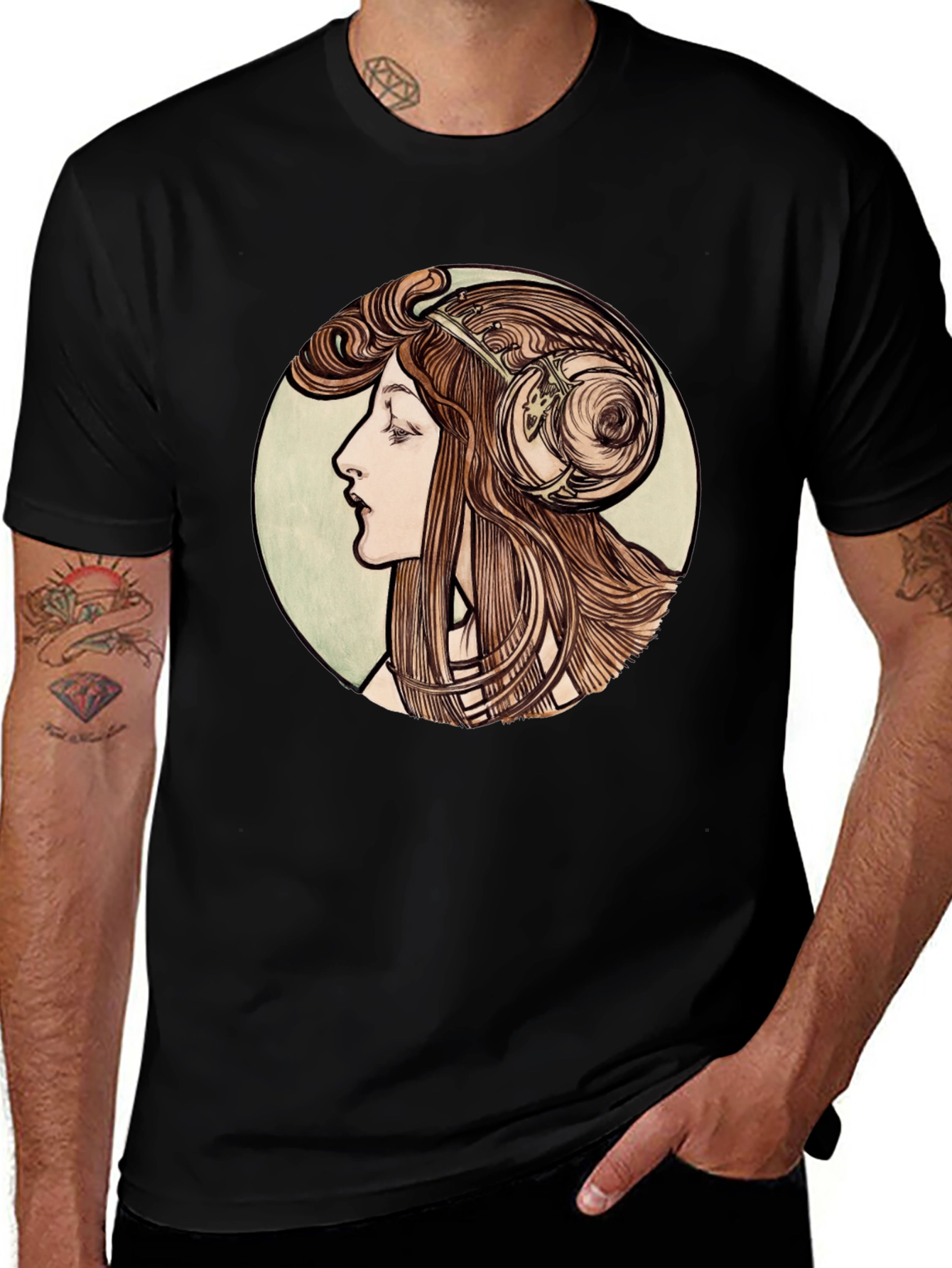 Art Nouveau Woman Graphic T-Shirt