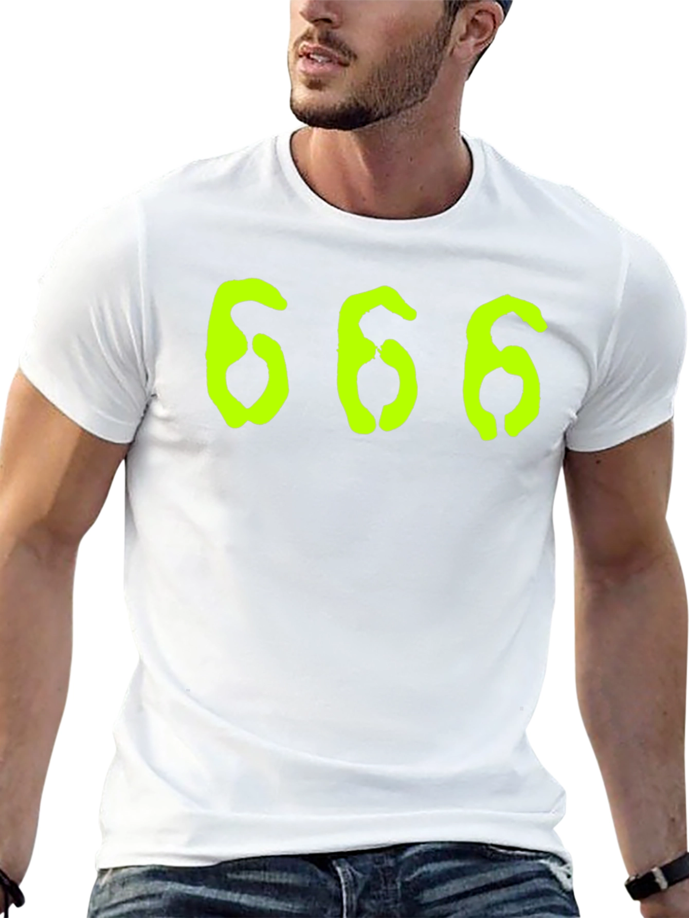 666 Graphic Tee - Black Cotton T-Shirt