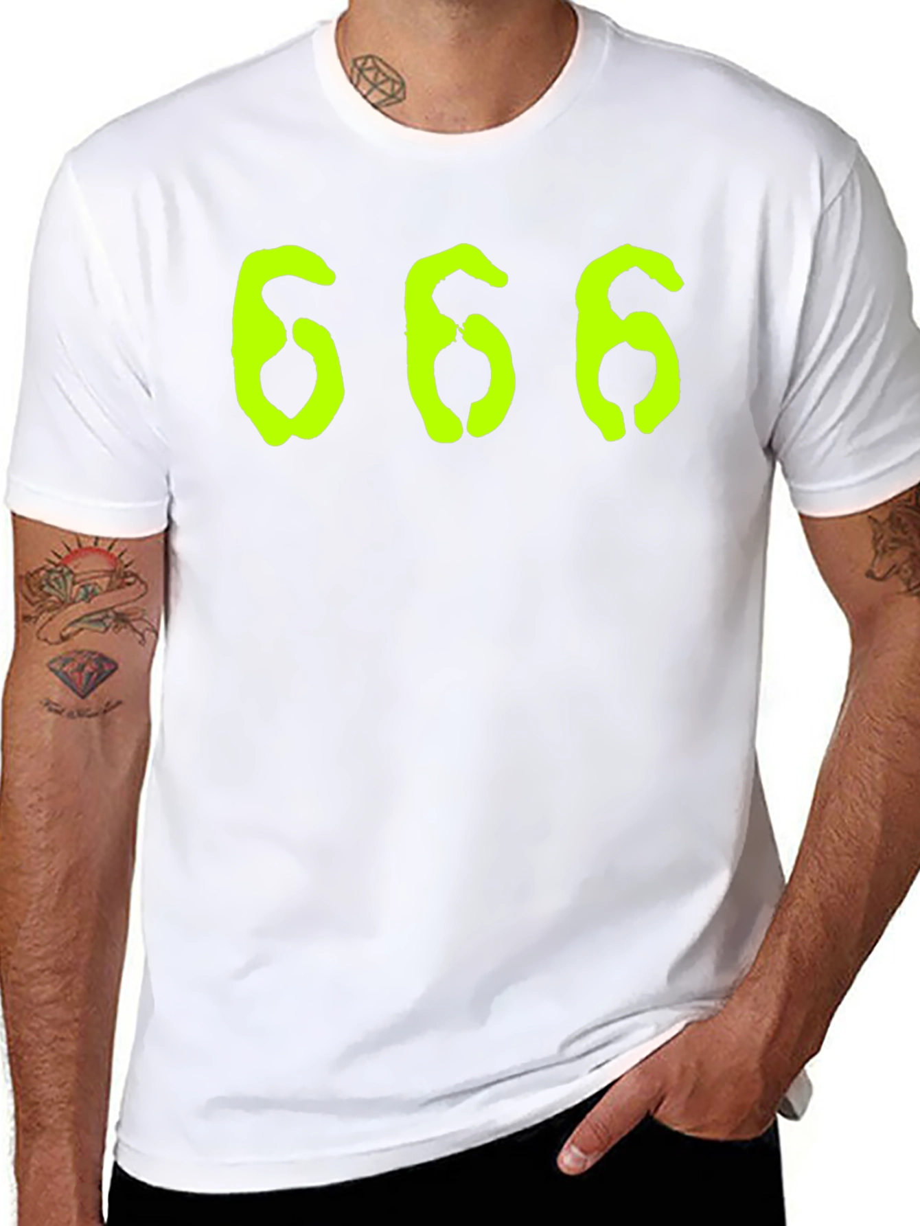 666 Graphic Tee - Black Cotton T-Shirt