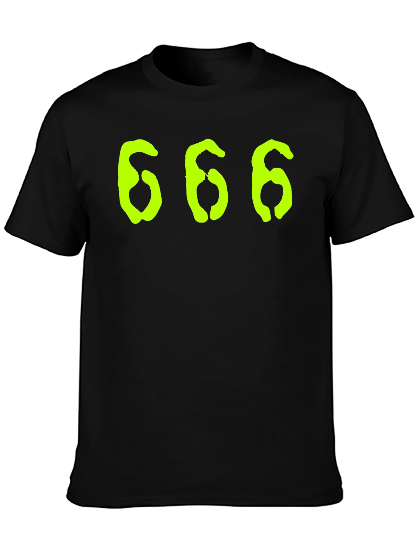 666 Graphic Tee - Black Cotton T-Shirt