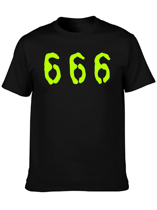 666 Graphic Tee - Black Cotton T-Shirt