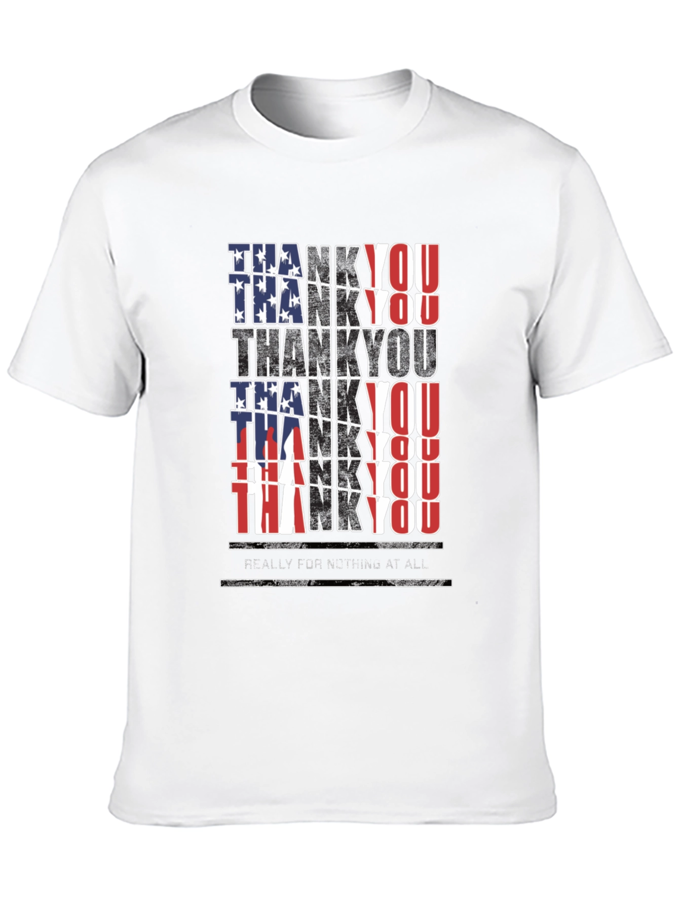 Patriotic Thank You T-Shirt - Mens Black Tee