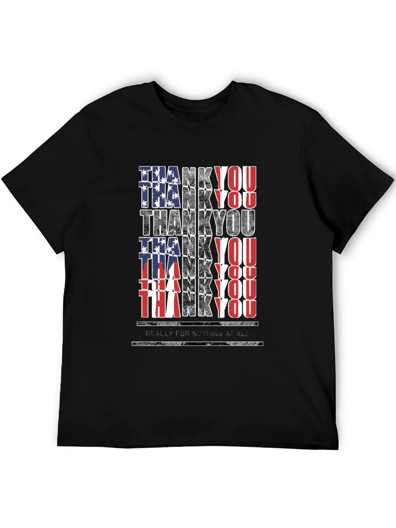 Patriotic Thank You T-Shirt - Mens Black Tee