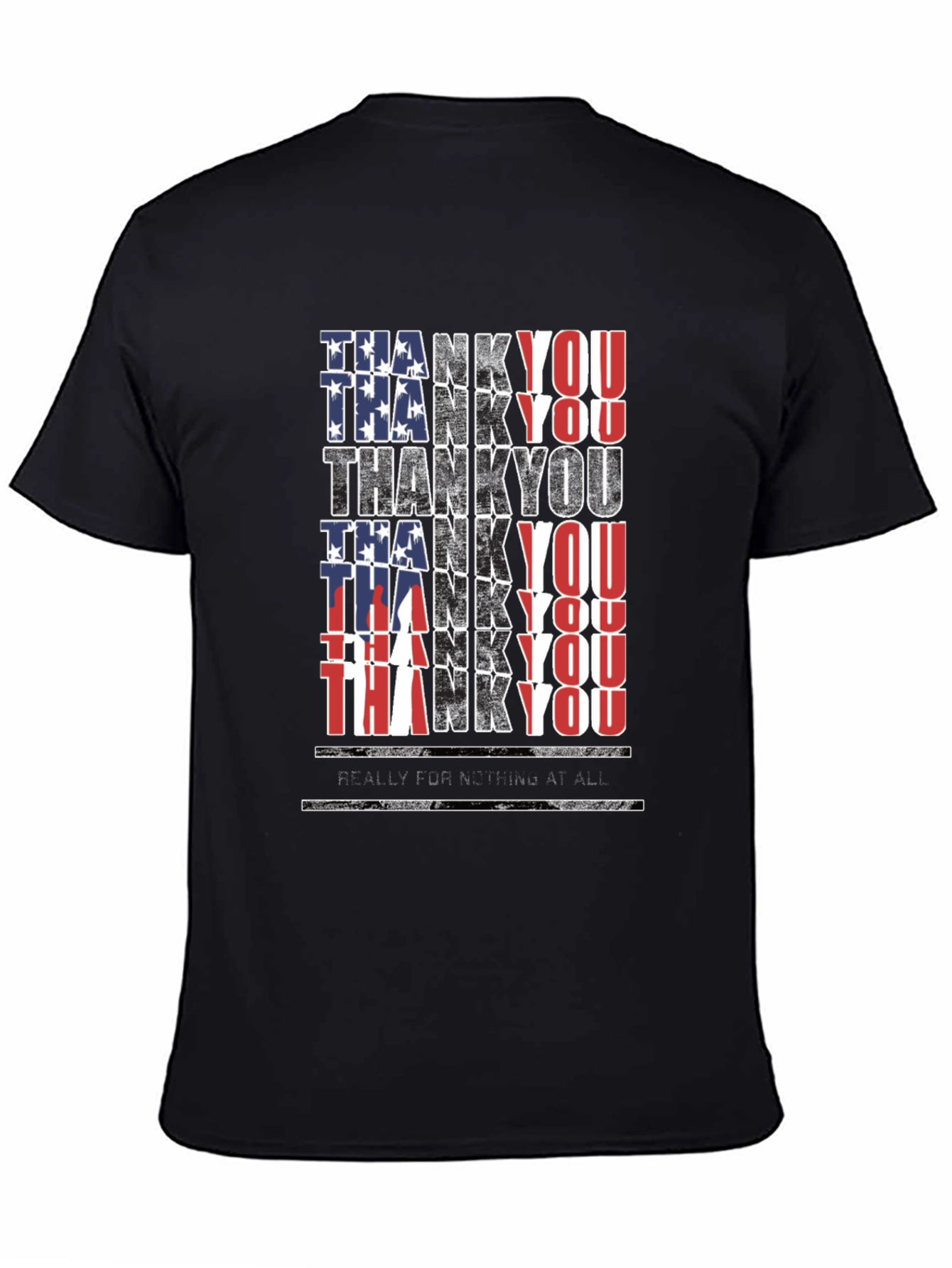 Patriotic Thank You T-Shirt - Mens Black Tee