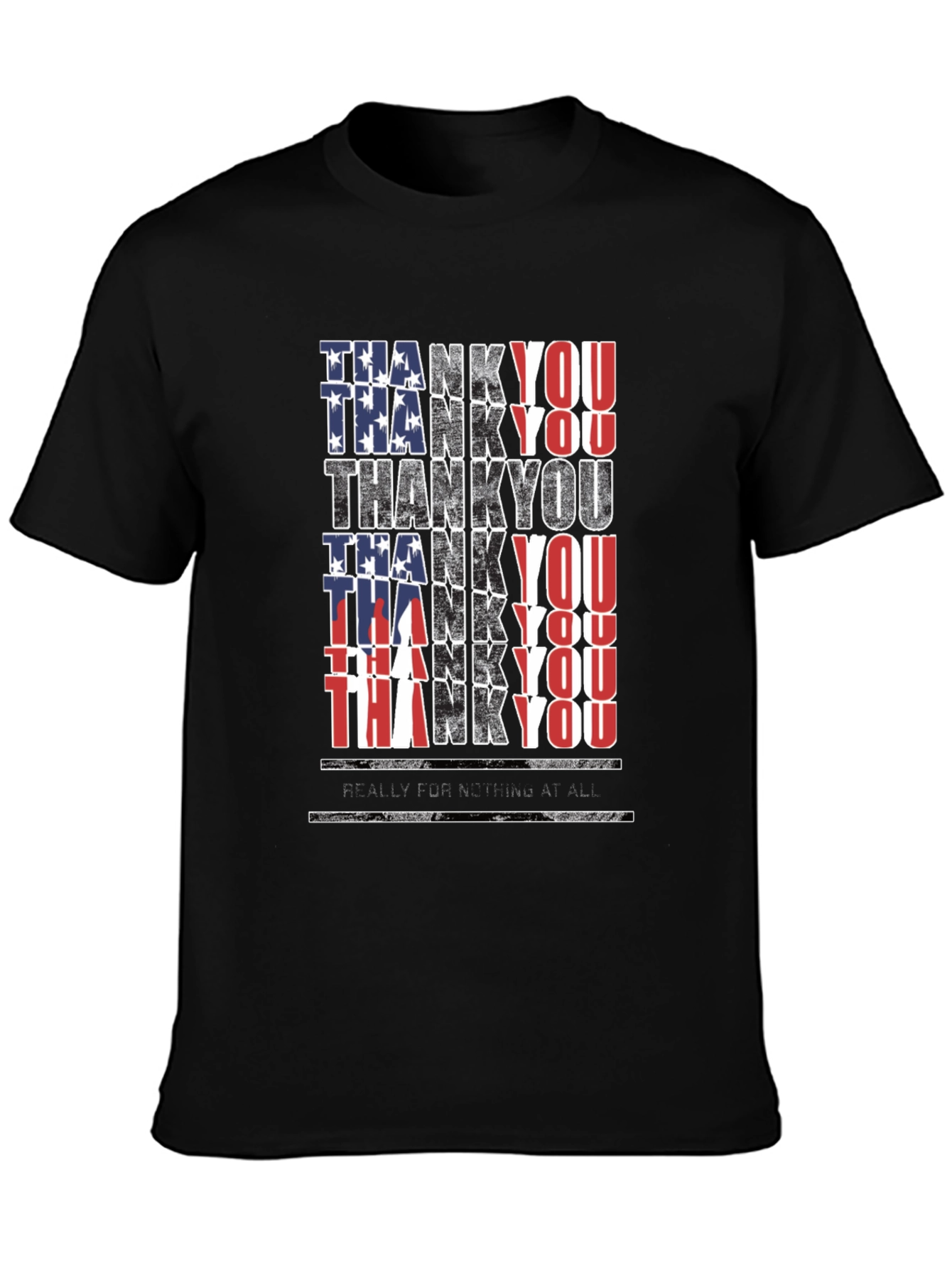 Patriotic Thank You T-Shirt - Mens Black Tee