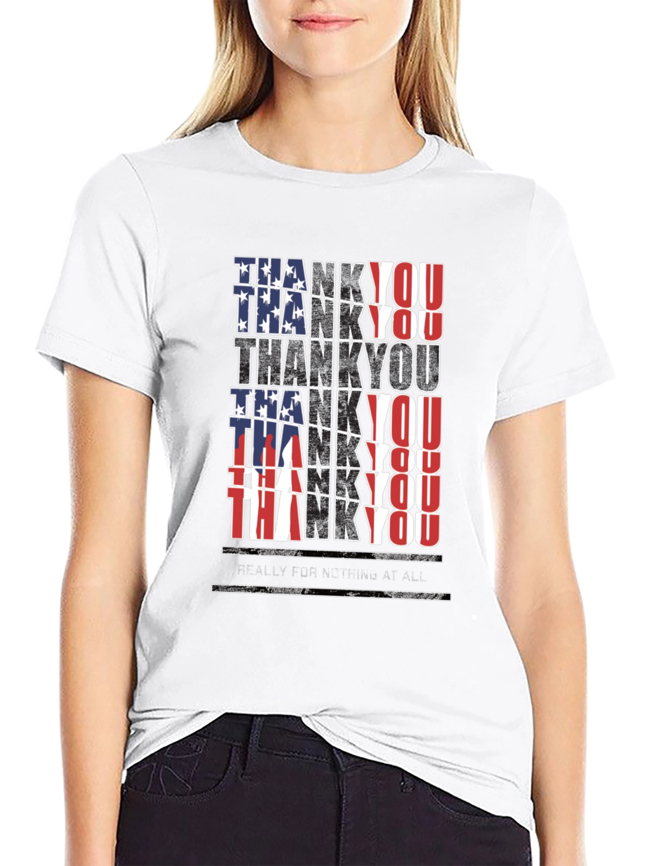 Patriotic Thank You T-Shirt - Mens Black Tee