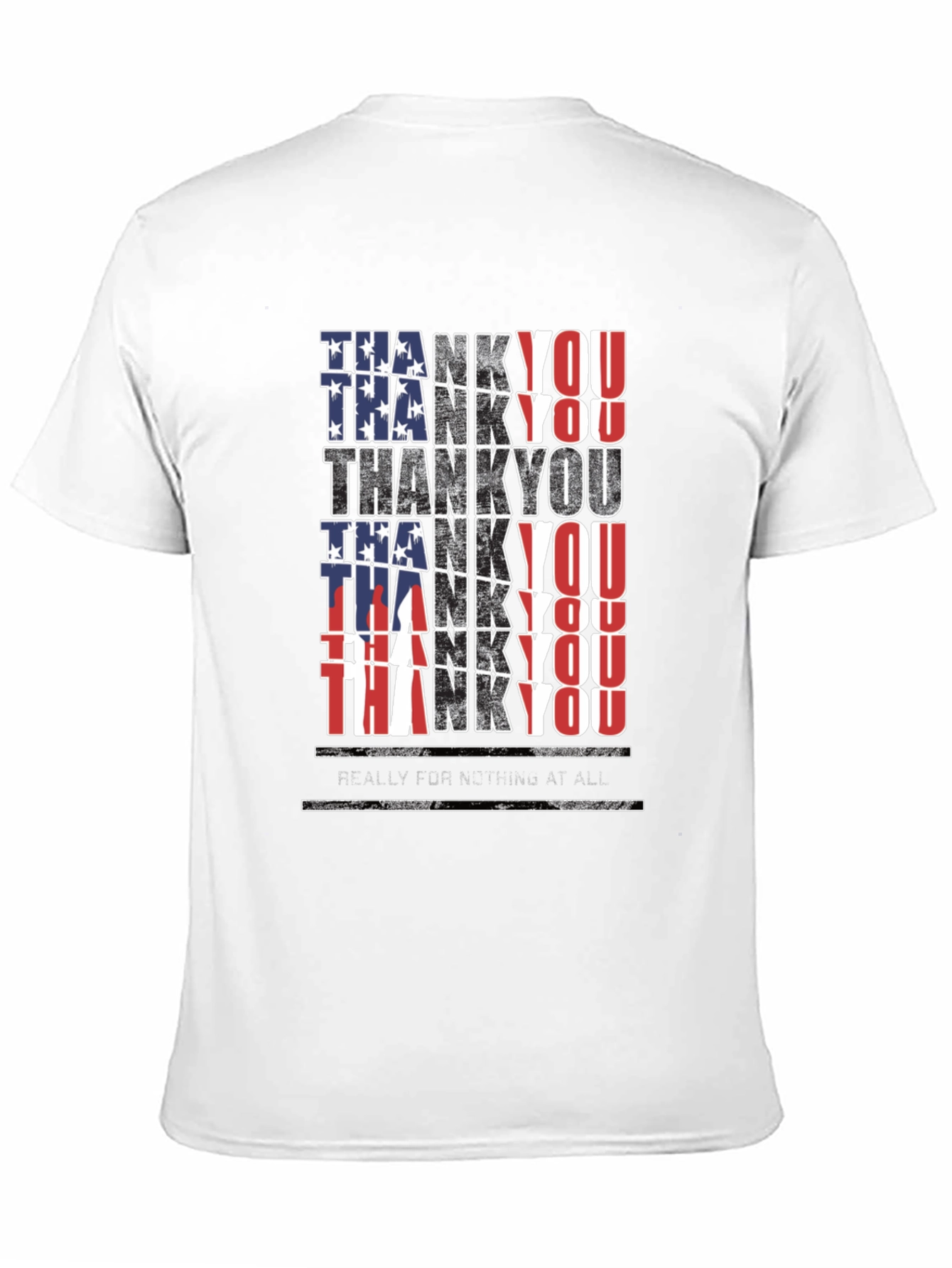 Patriotic Thank You T-Shirt - Mens Black Tee