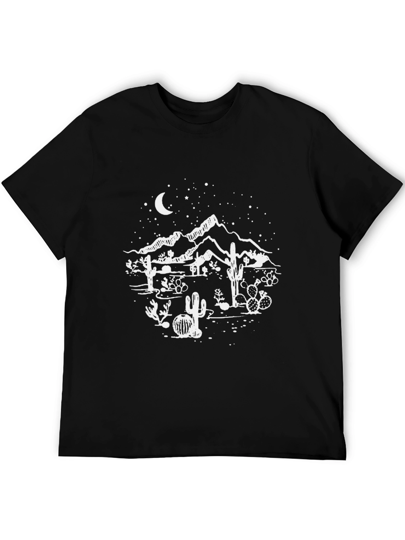 Desert Night T-Shirt Cactus Moon Graphic Tee