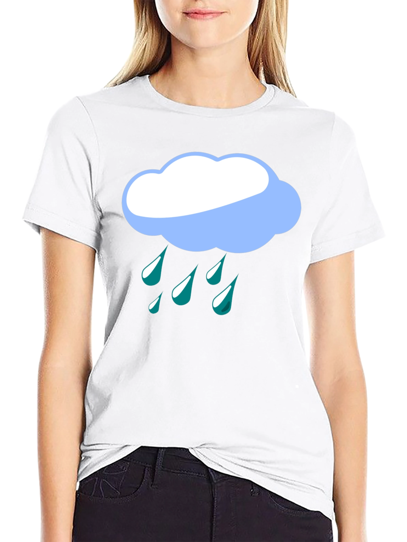 Rainy Day Cloud Graphic Tee - Black T-Shirt