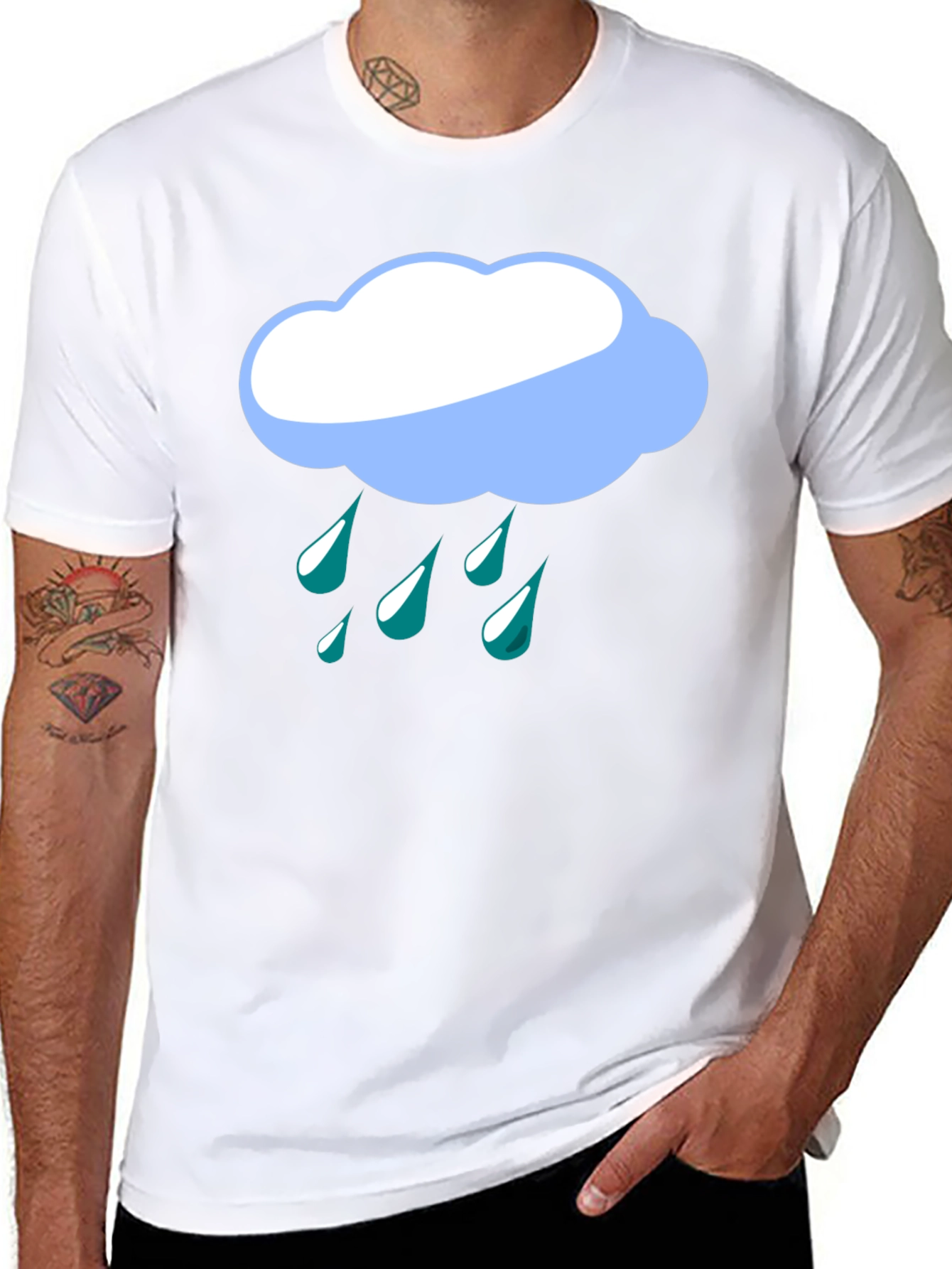 Rainy Day Cloud Graphic Tee - Black T-Shirt