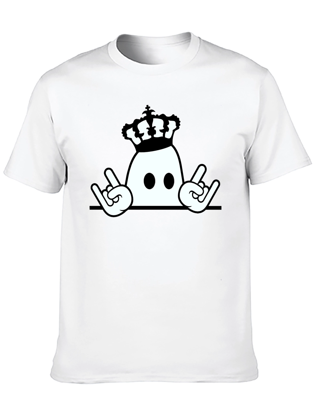 Crown Ghost Rock On Black T-Shirt