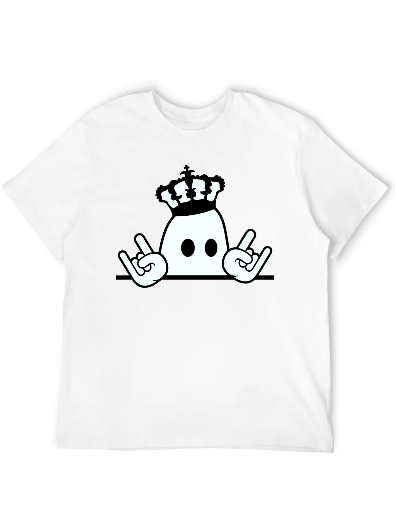 Crown Ghost Rock On Black T-Shirt