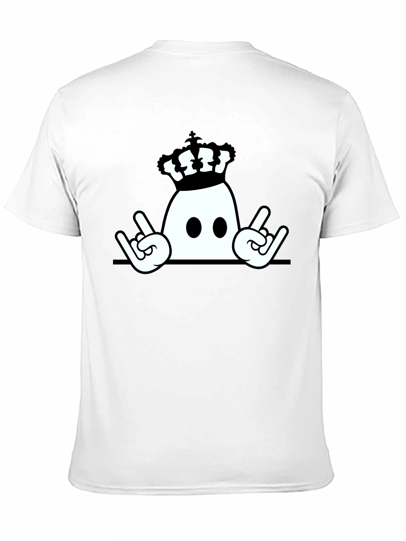 Crown Ghost Rock On Black T-Shirt